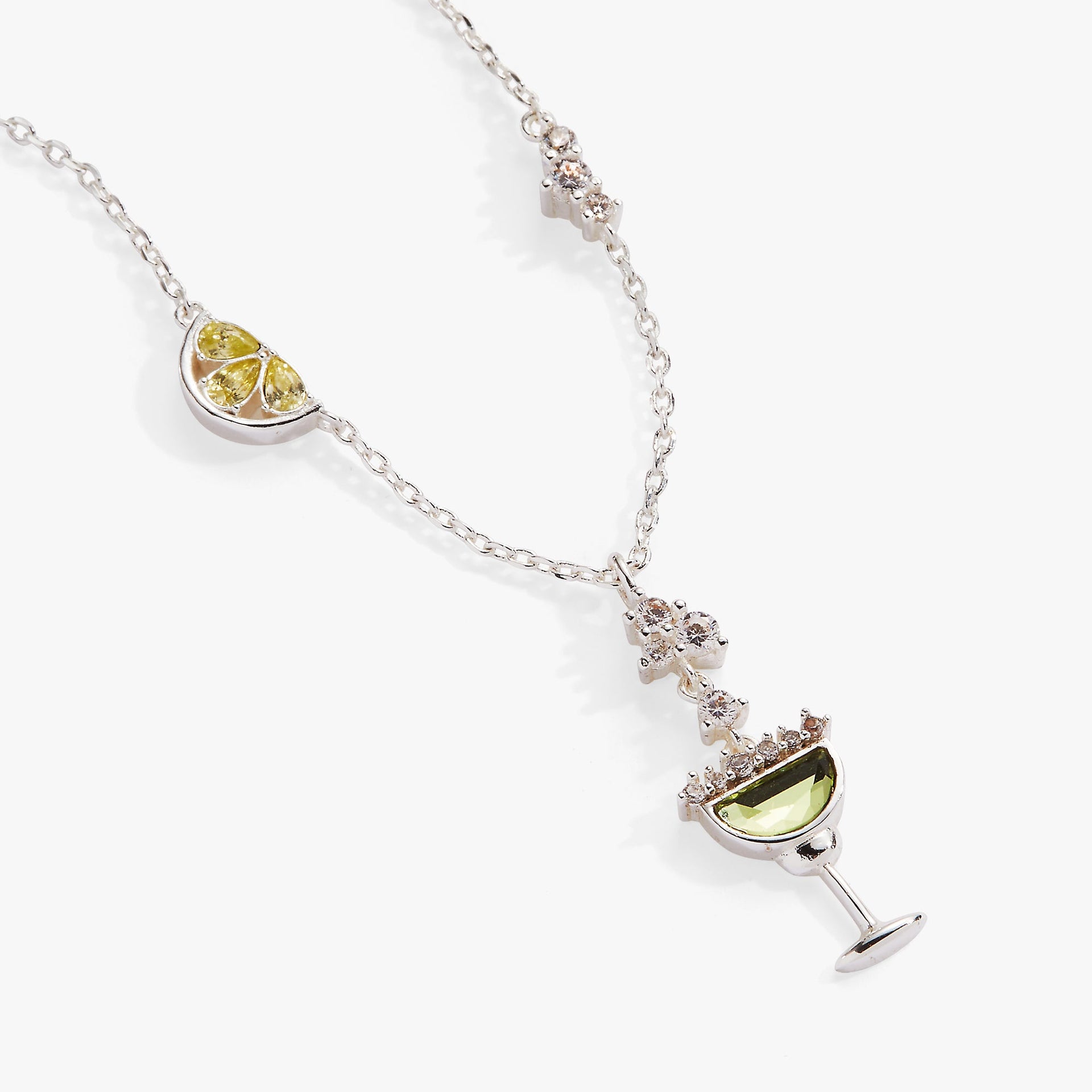 Feelin' Salty Margarita Necklace with Green and Yellow Crystals