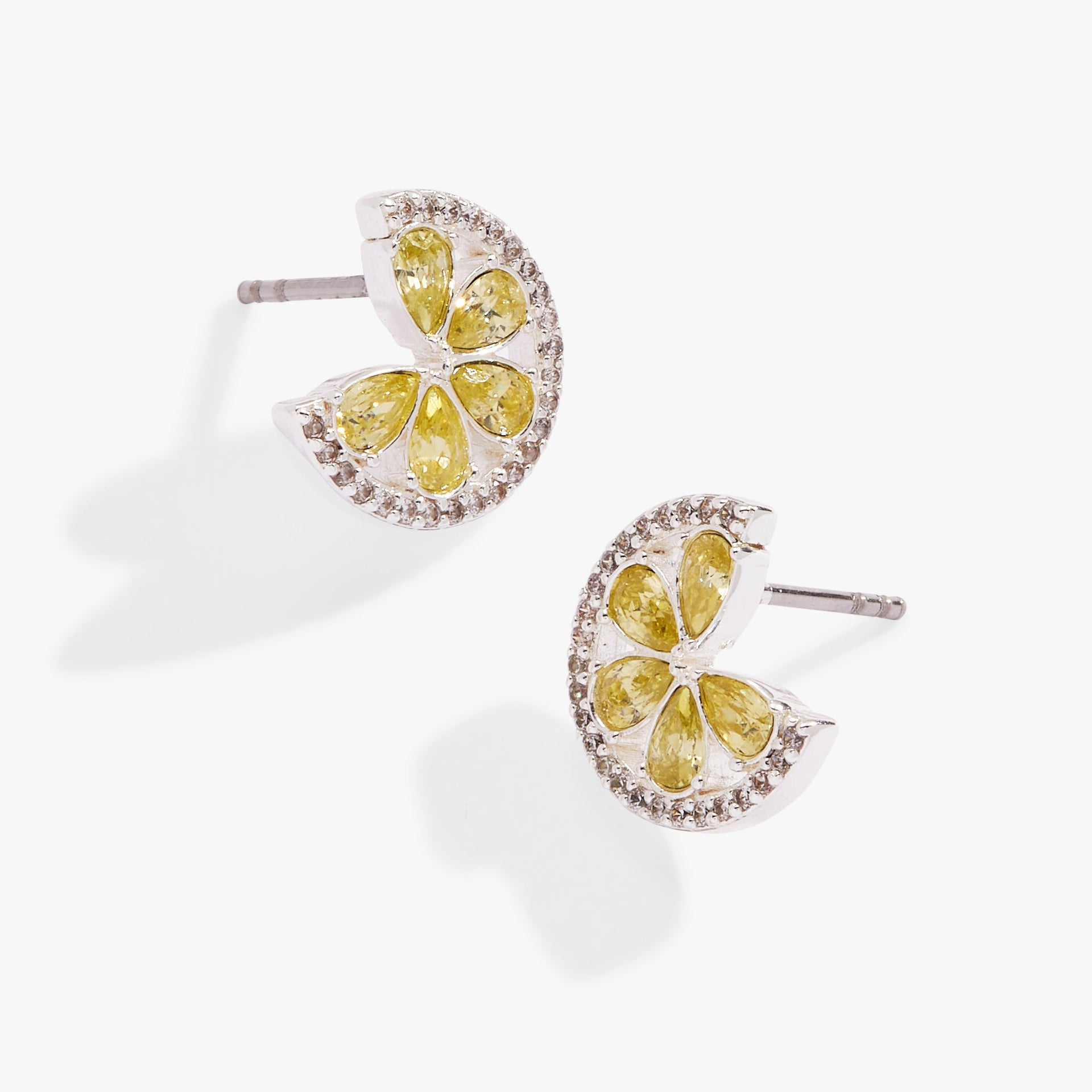 Margarita Lime Stud Earrings with Green and Clear Crystals