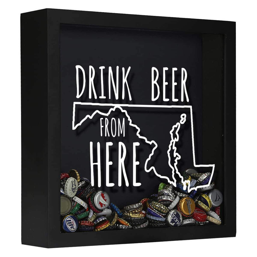Maryland Drink Beer From Here Beer Cap Shadow Box