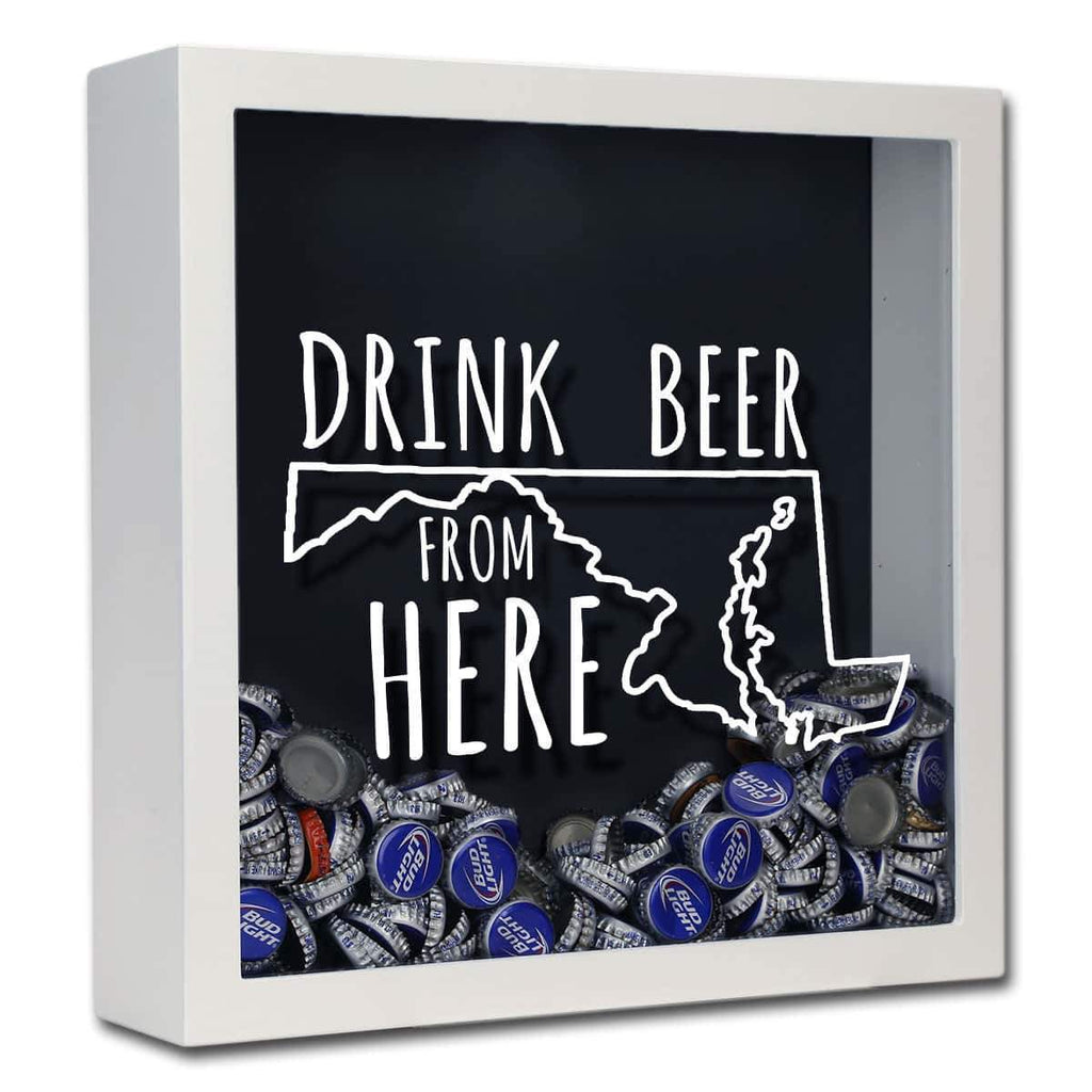 Maryland Drink Beer From Here Beer Cap Shadow Box