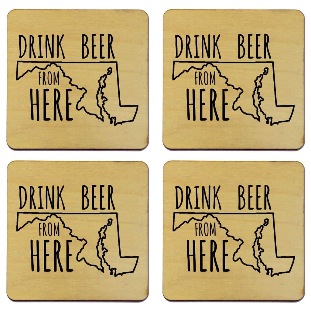 Maryland Drink Beer From Here Coasters
