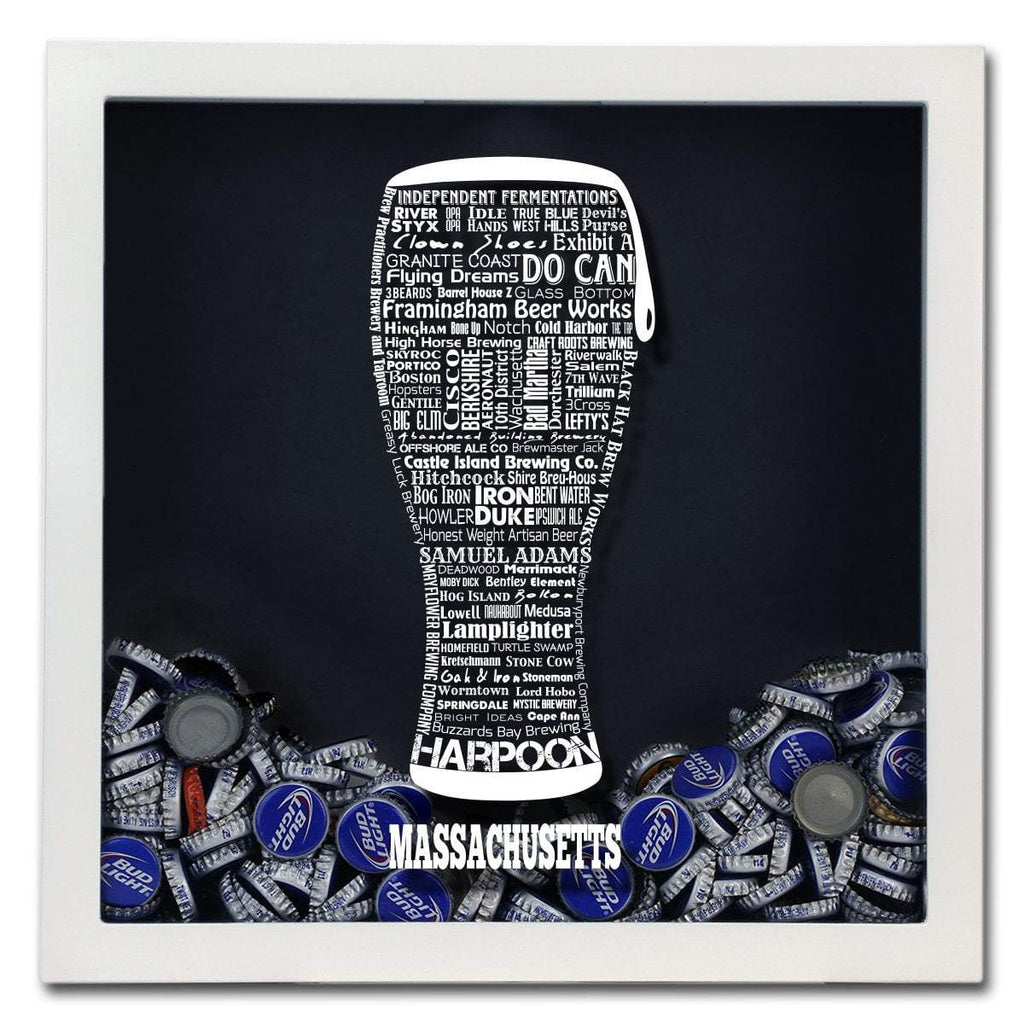 Massachusetts Beer Typography Shadow Box