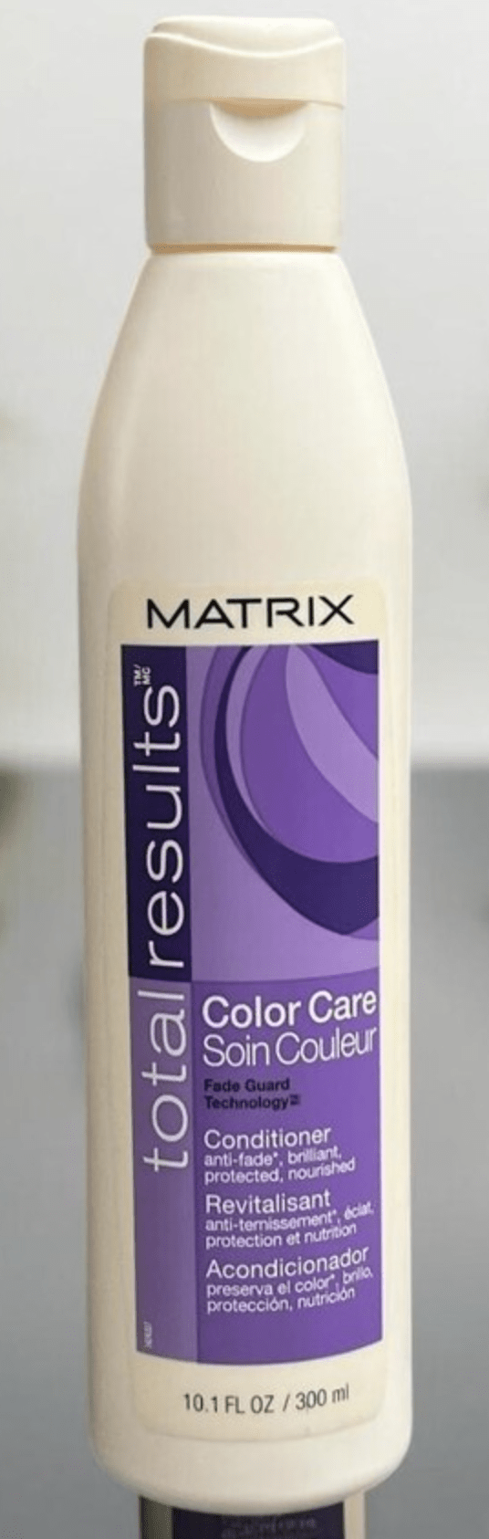 A 10.1 oz bottle of Matrix Total Results Color Care Conditioner for vibrant hair