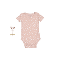 The Printed Short Sleeve Onesie - Mauve Petal