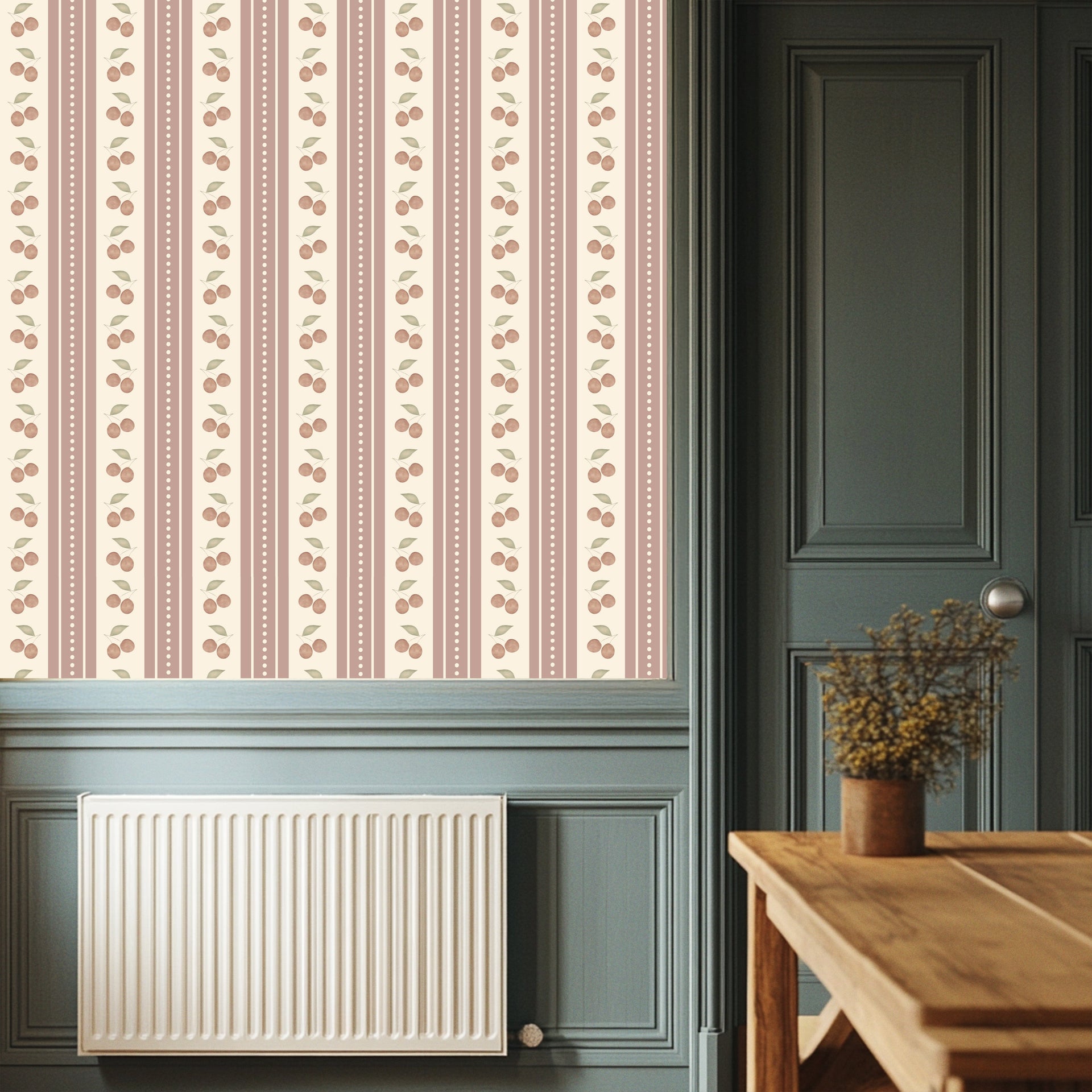 Arista Peel and Stick Wallpaper – Blush Pink, Cream & Sage Green
