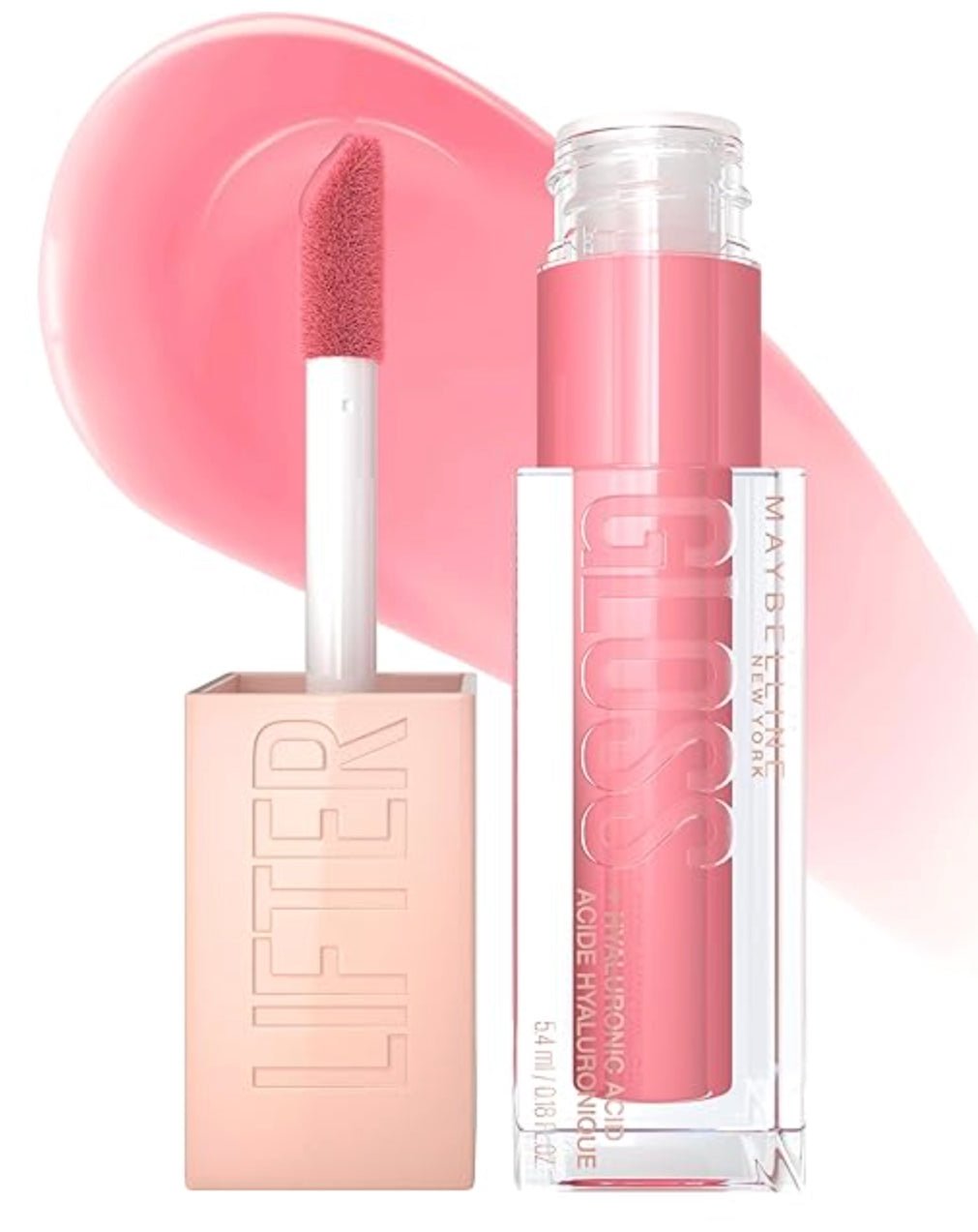 Maybelline Lifter Gloss in Gummy Bear shade with a high-shine, hydrating finish.