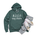 Merry Christmas Doodle Trees Crew or Hoodie Sweatshirt