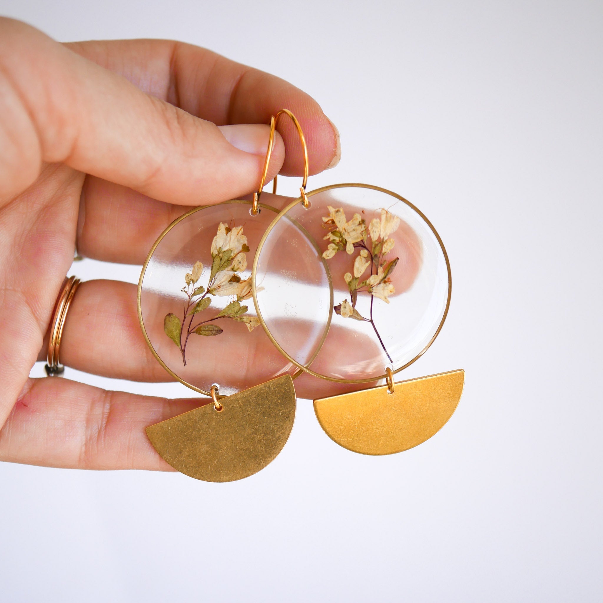 Meadow Phase Gold Botanical Statement Earrings