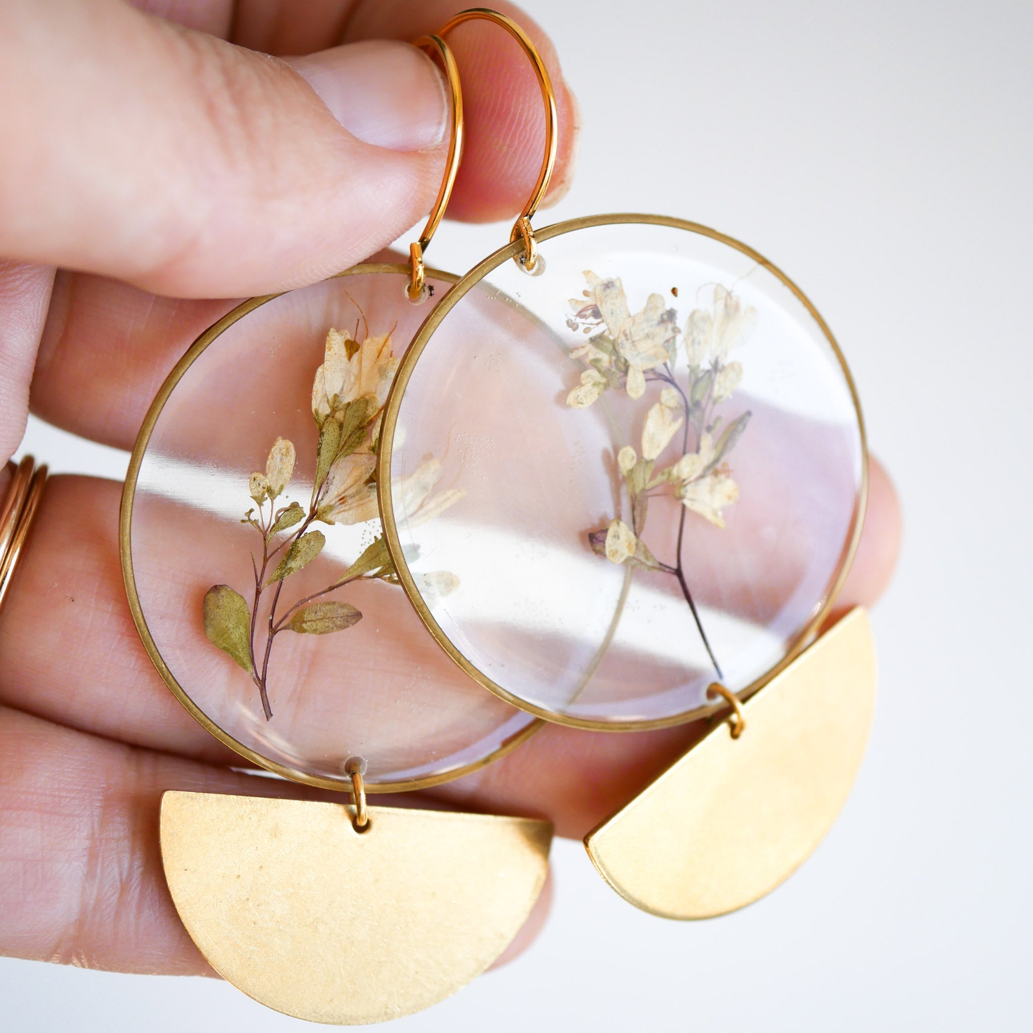 Meadow Phase Gold Botanical Statement Earrings