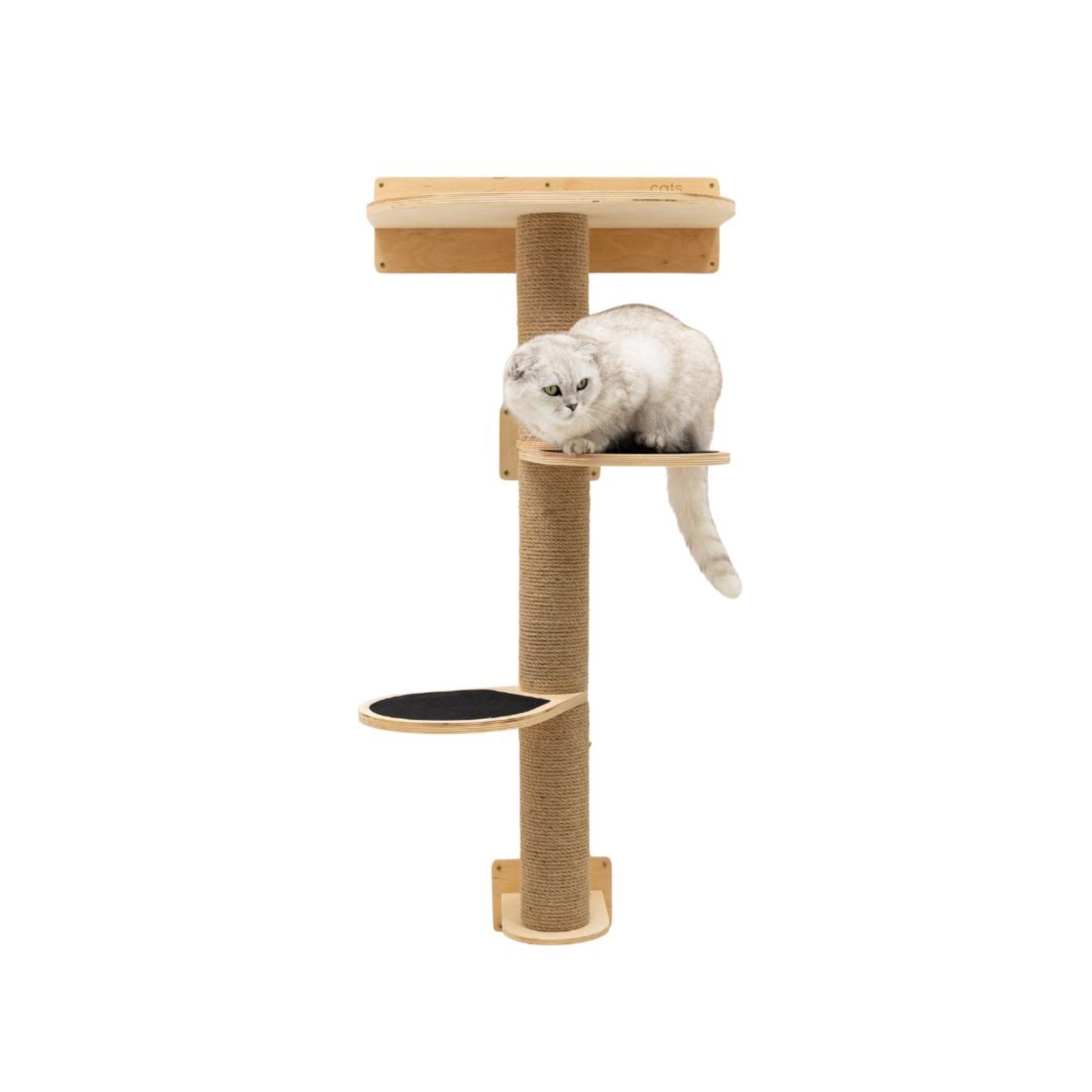 Medium Cat Tree – Light Wall-Mounted Plywood Scratching Tower