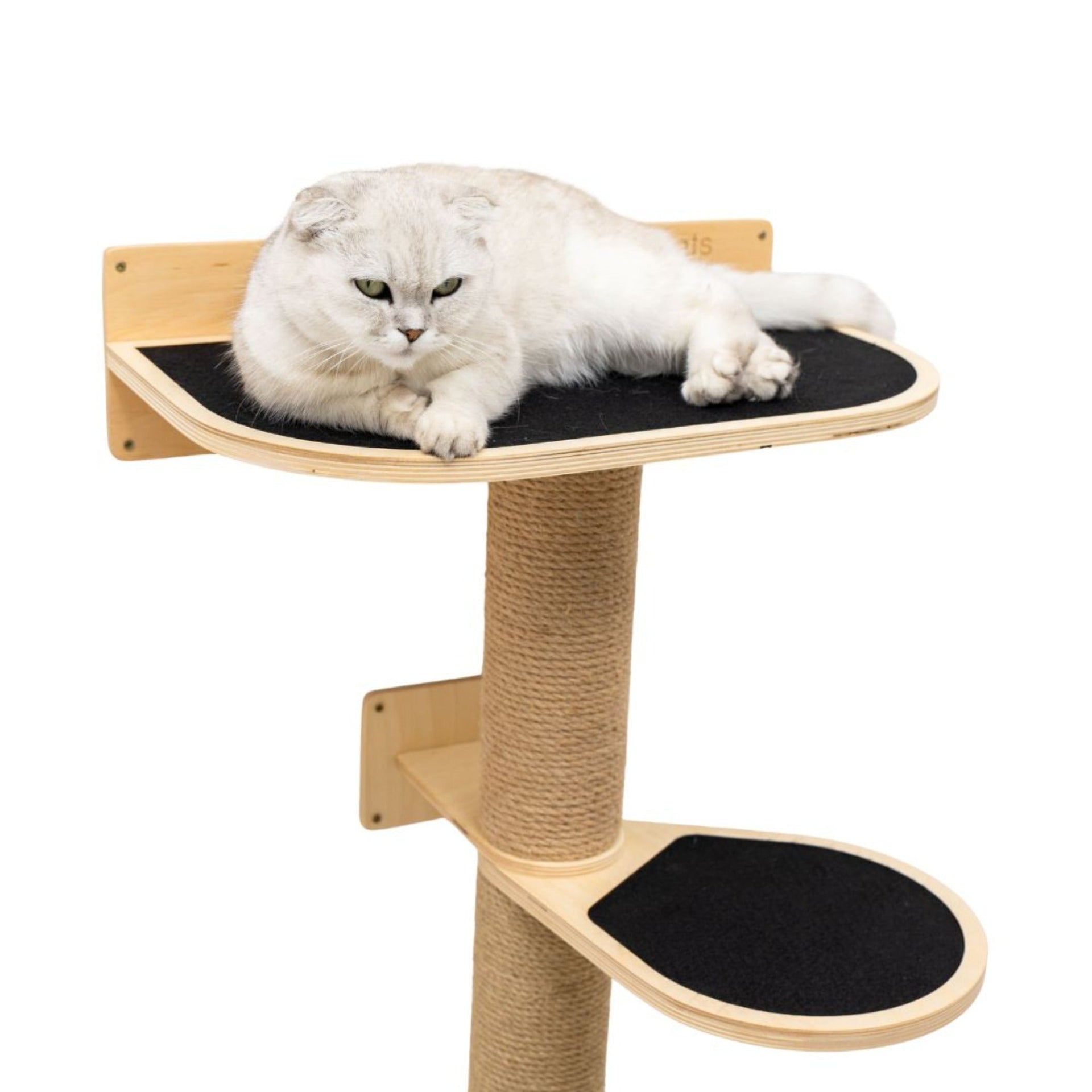 Medium Cat Tree – Light Wall-Mounted Plywood Scratching Tower