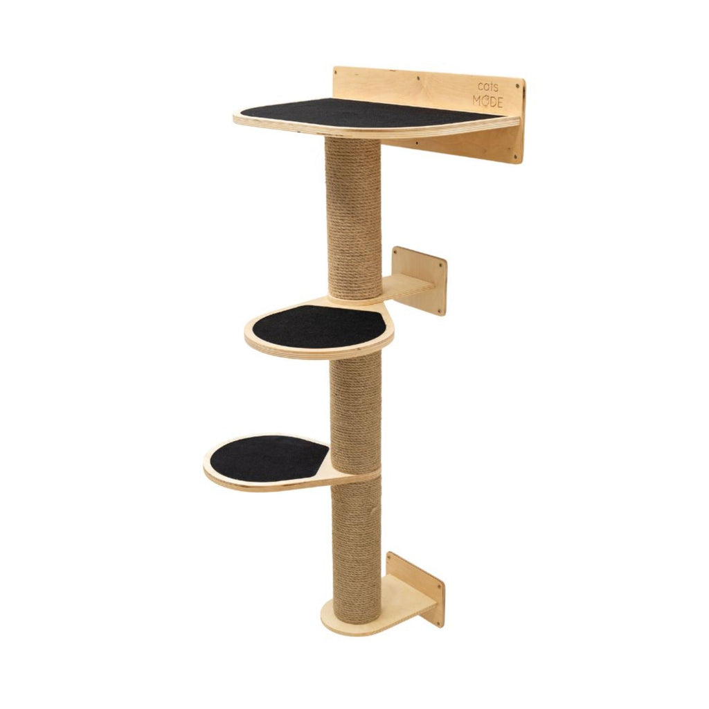 Medium Cat Tree – Light Wall-Mounted Plywood Scratching Tower