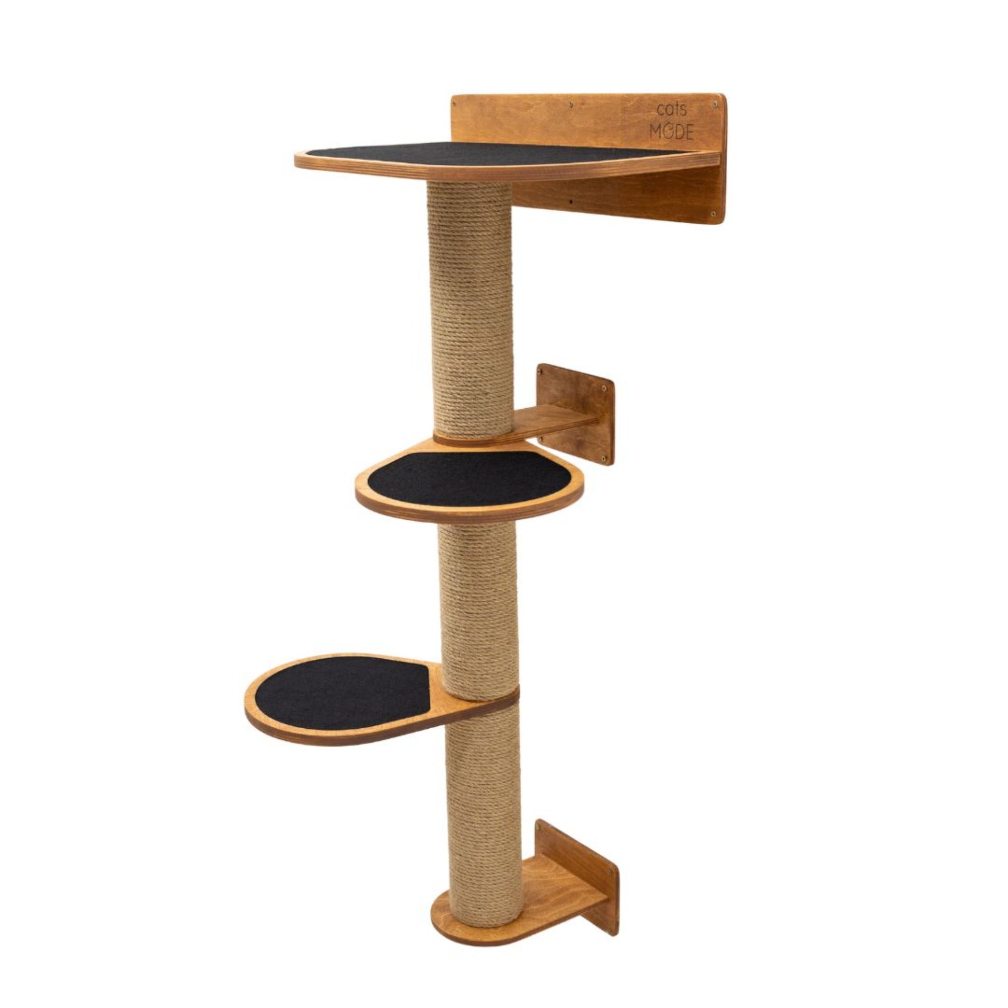 Medium Cat Tree in Oak – Minimalist Wall-Mounted Modern Design