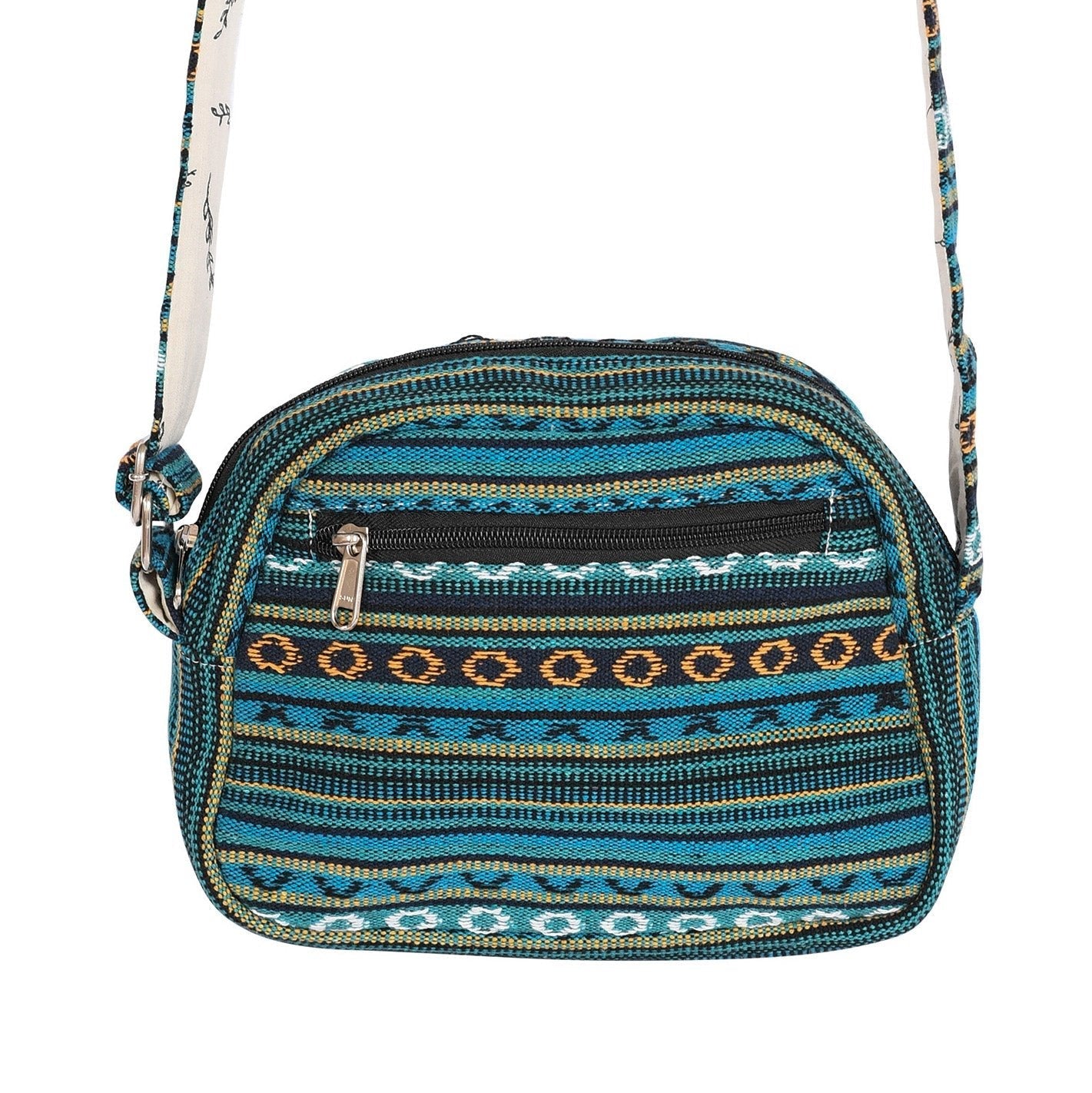 Woven Pattern Medium Crossbody Shoulder Bag with Zipper Pocket - Image 8