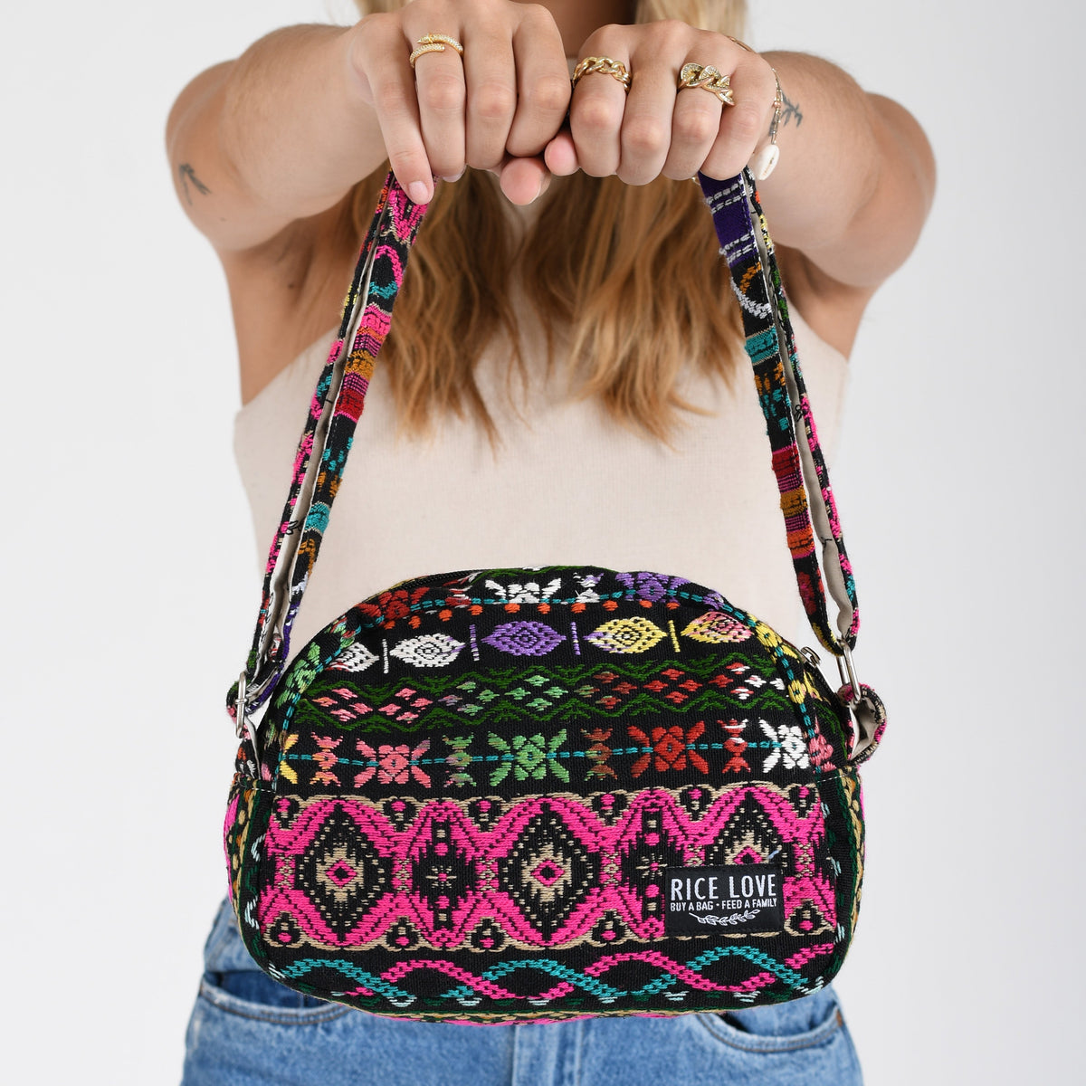 Woven Pattern Medium Crossbody Shoulder Bag with Zipper Pocket - Image 17