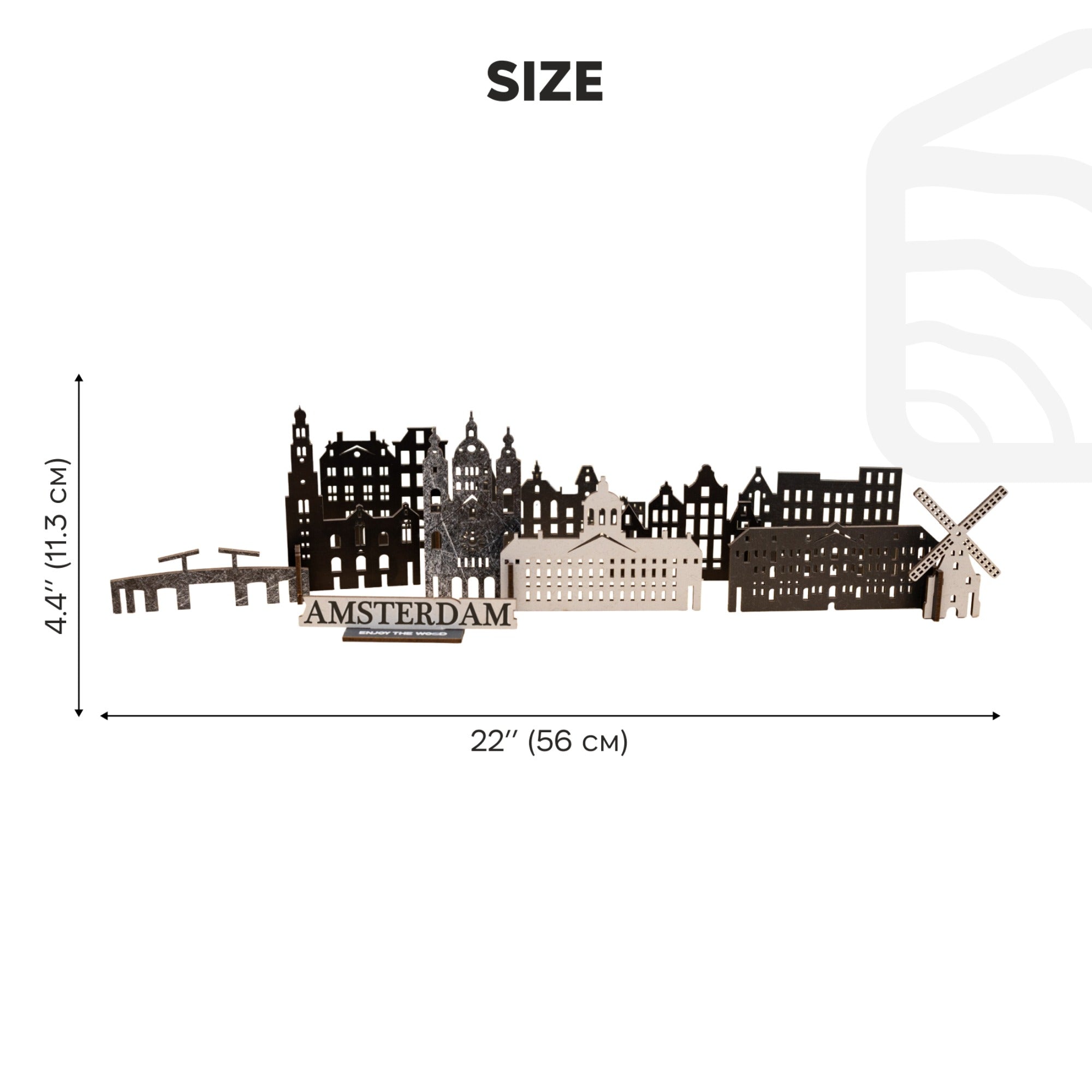 Amsterdam Wooden 3D City Skyline Decor - Minimalist Home Sculpture