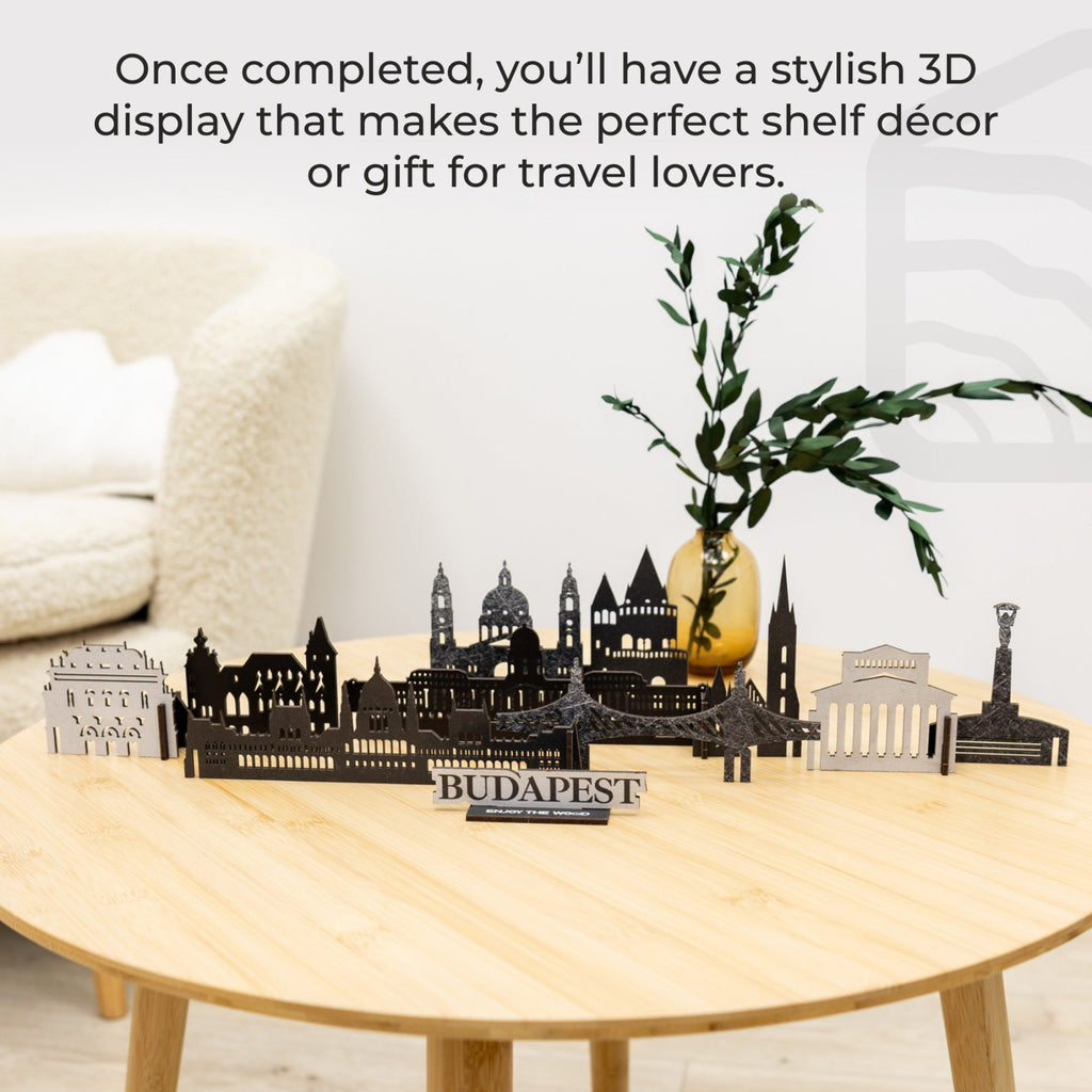 Budapest Wooden Memory City Travel Decor Sculpture