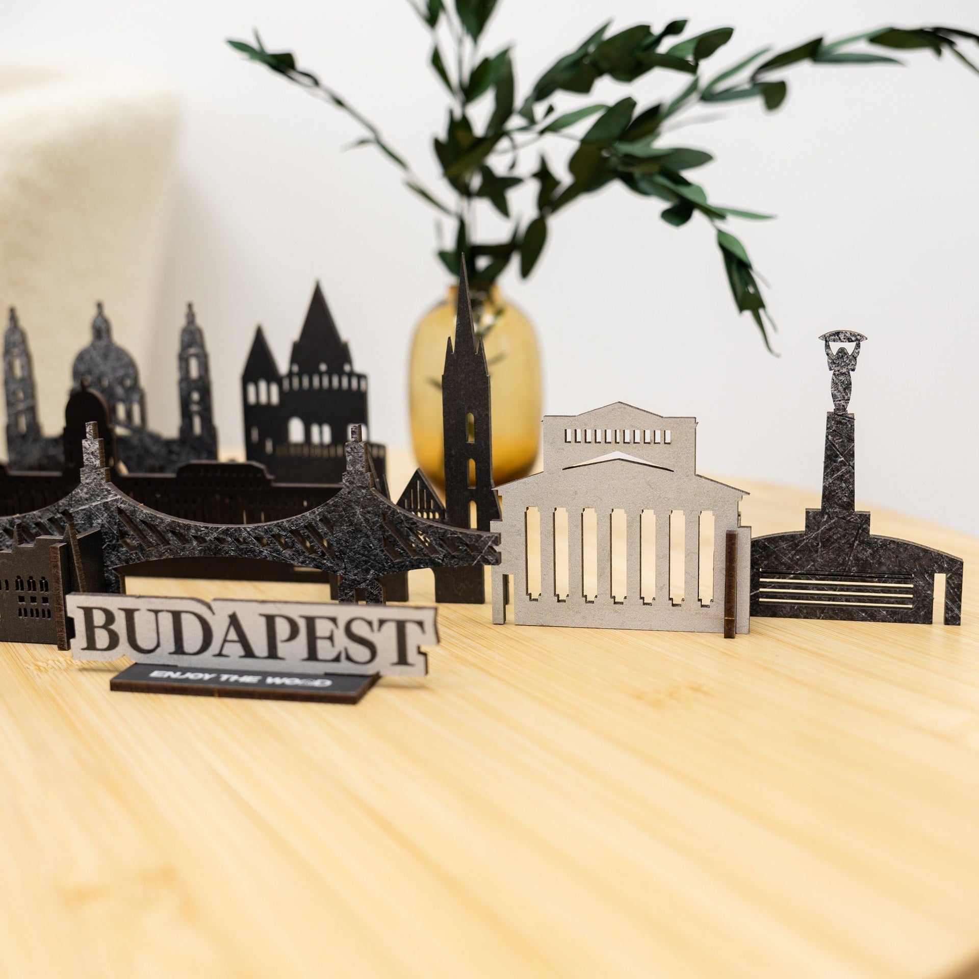 Budapest Wooden Memory City Travel Decor Sculpture