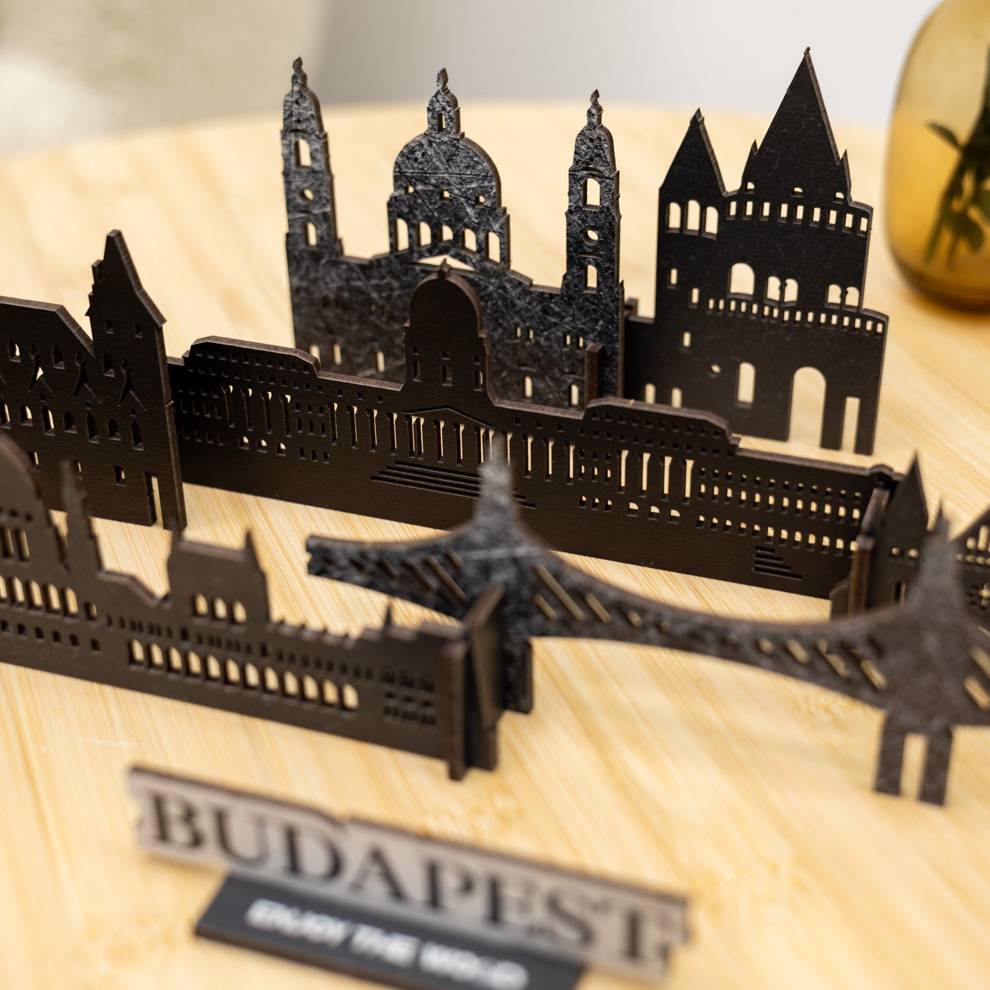 Budapest Wooden Memory City Travel Decor Sculpture