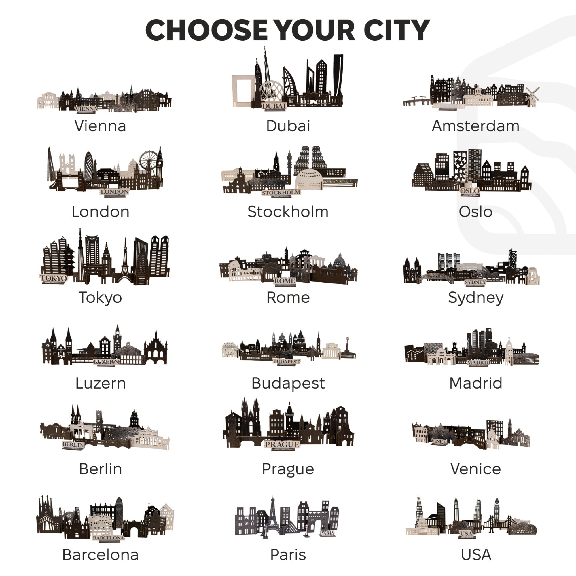 Wooden Sydney City Skyline Decor Model – 3D Travel Souvenir