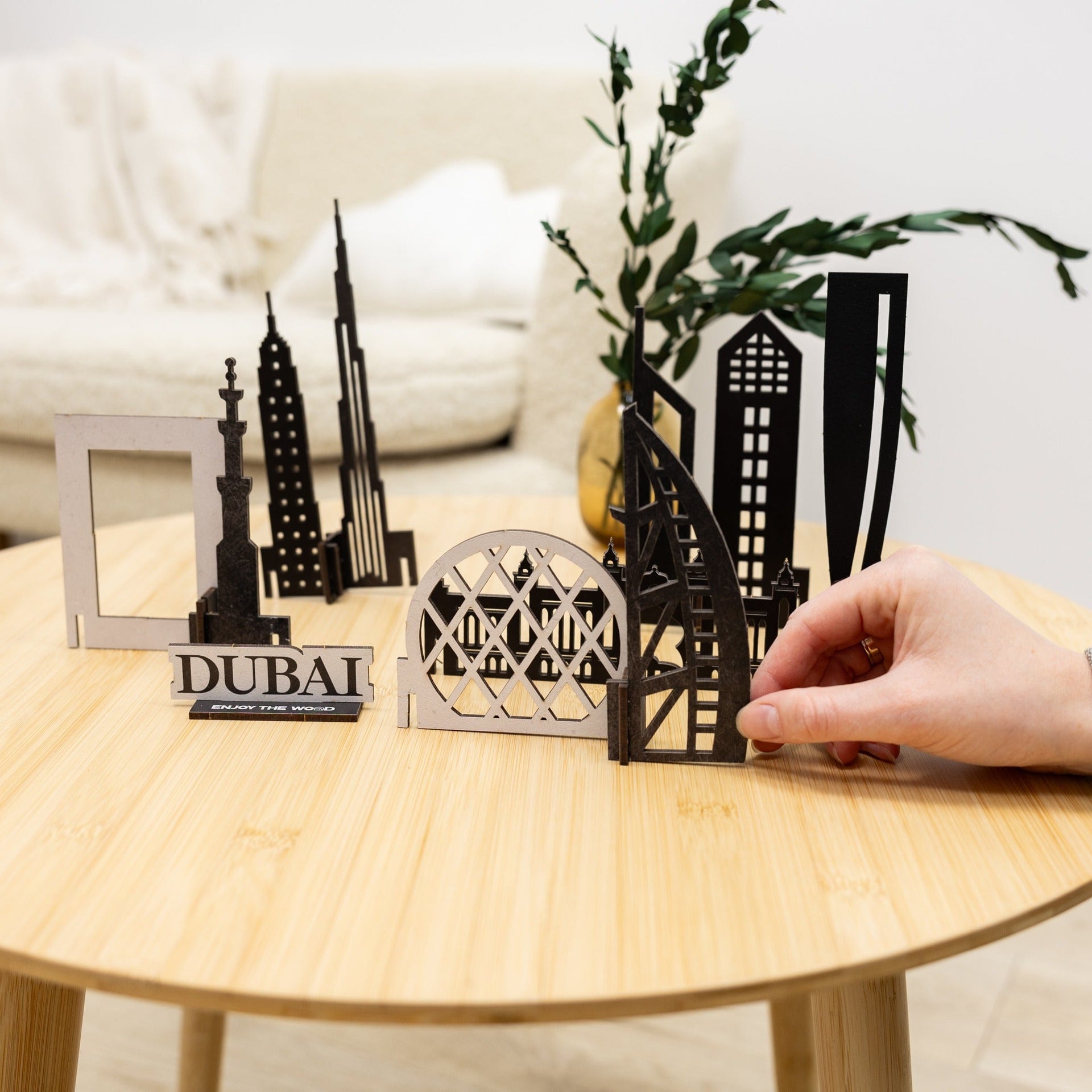 Dubai Skyline 3D Wooden Model Kit - Travel Memory Decor