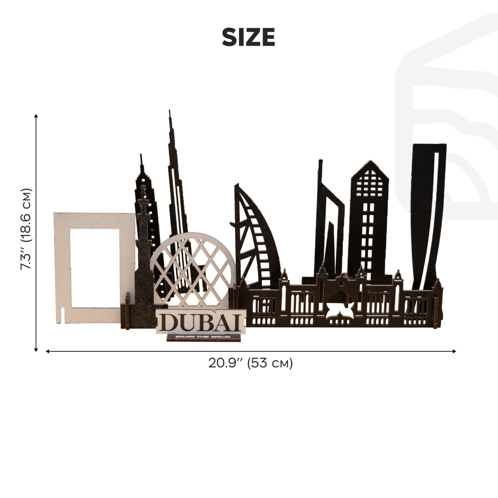 Dubai Skyline 3D Wooden Model Kit - Travel Memory Decor