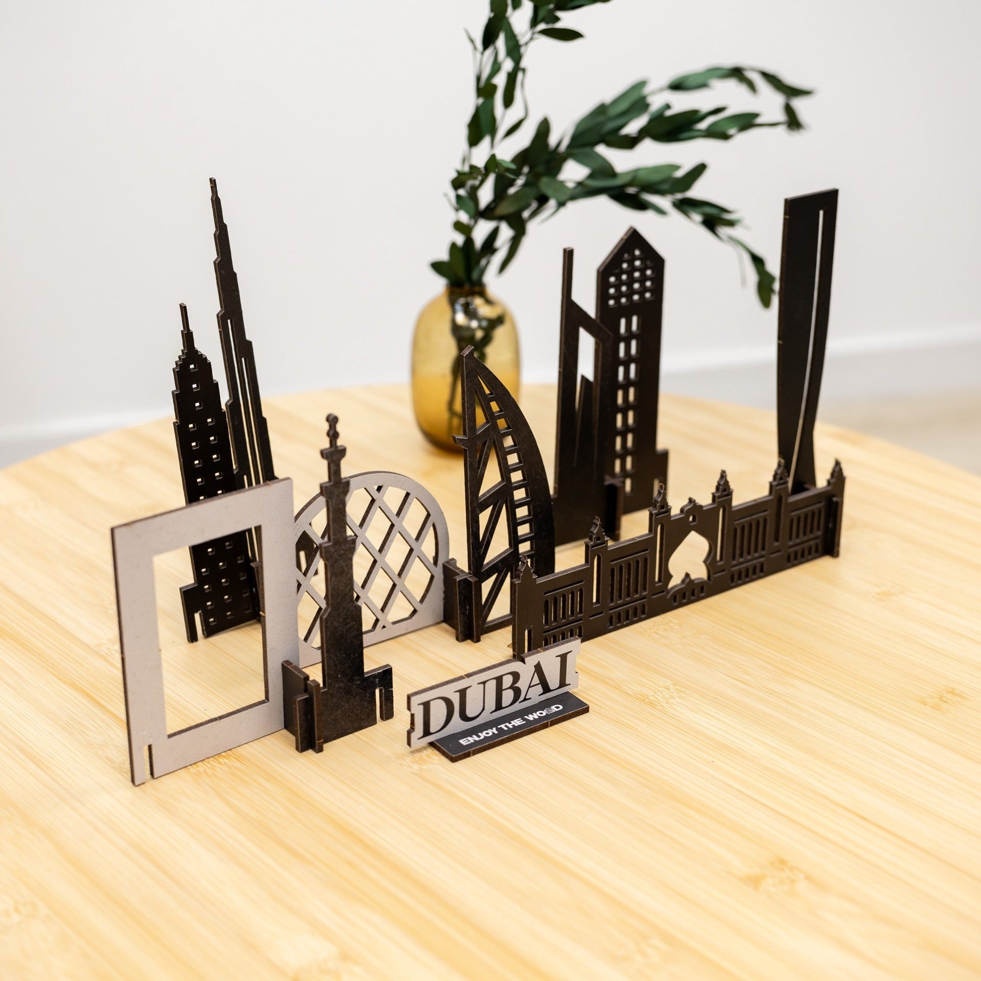 Dubai Skyline 3D Wooden Model Kit - Travel Memory Decor