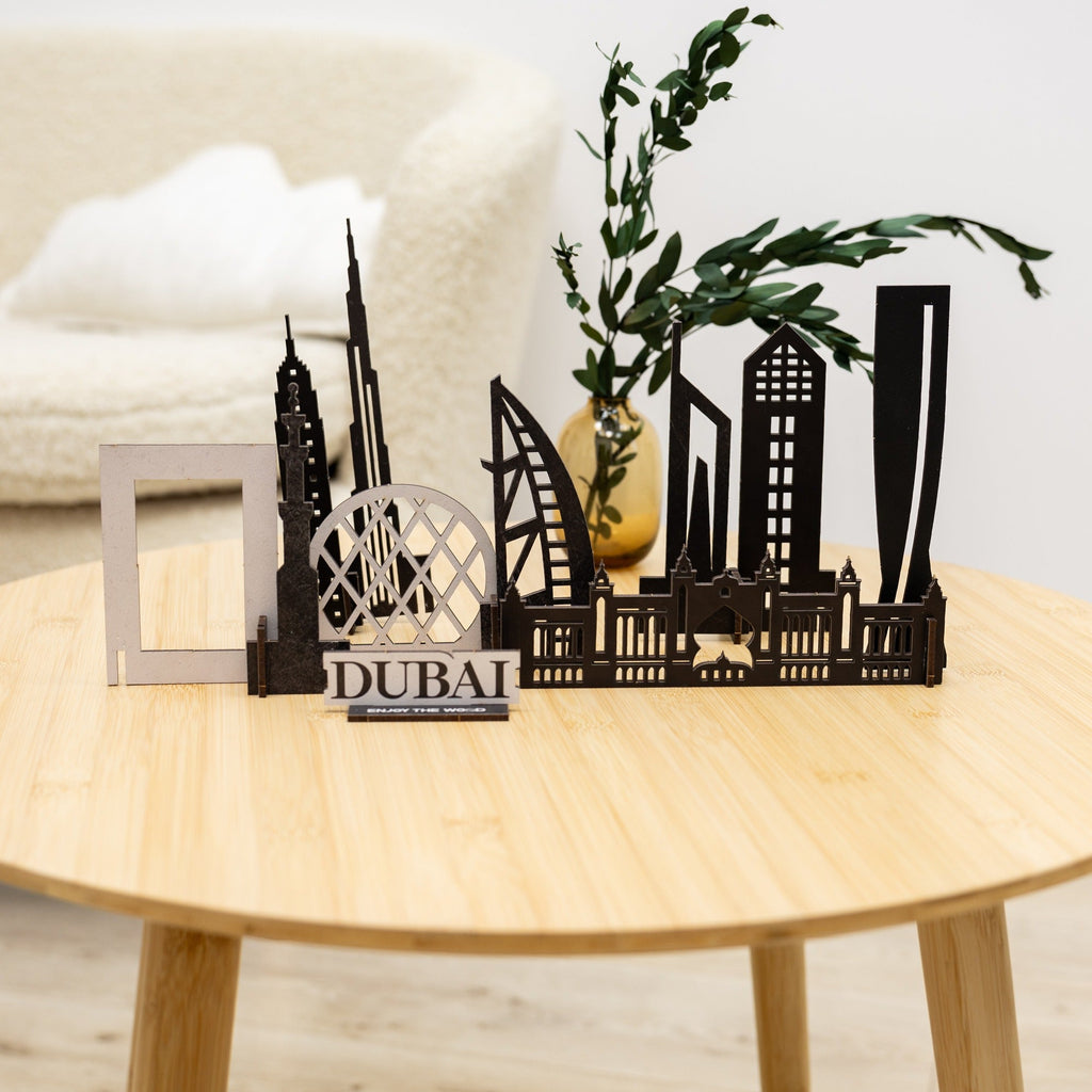 Dubai Skyline 3D Wooden Model Kit - Travel Memory Decor