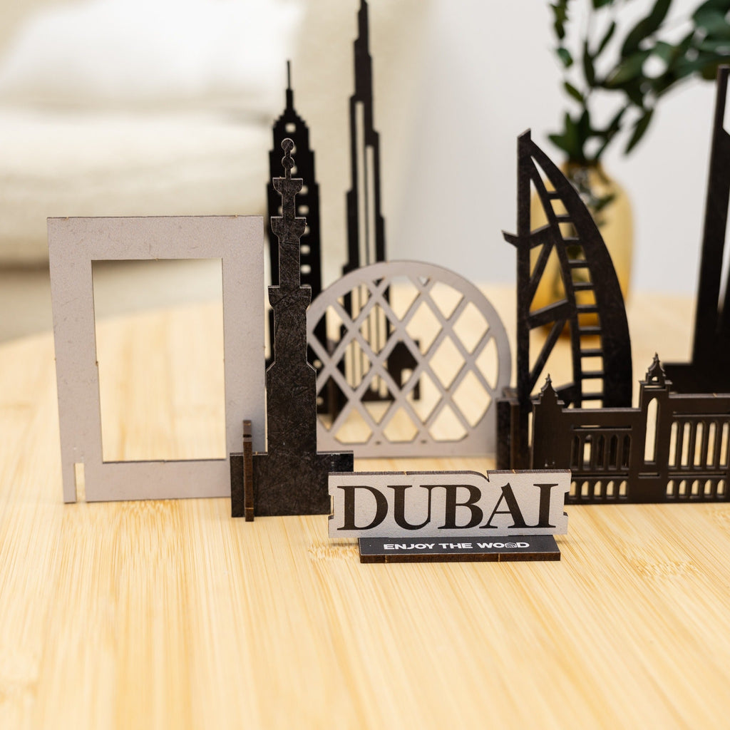 Dubai Skyline 3D Wooden Model Kit - Travel Memory Decor