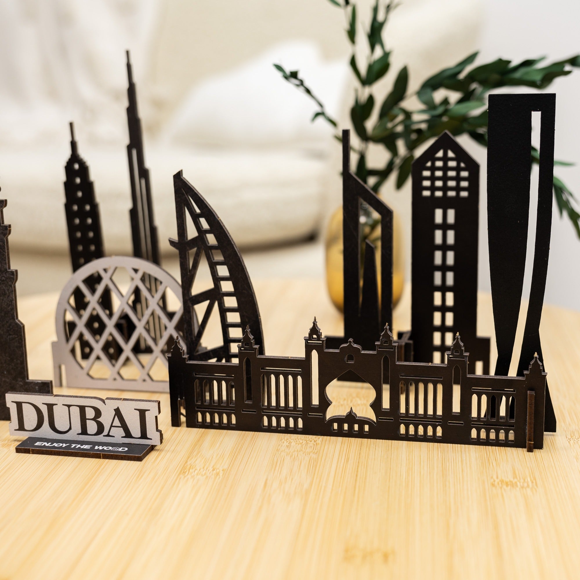 Dubai Skyline 3D Wooden Model Kit - Travel Memory Decor