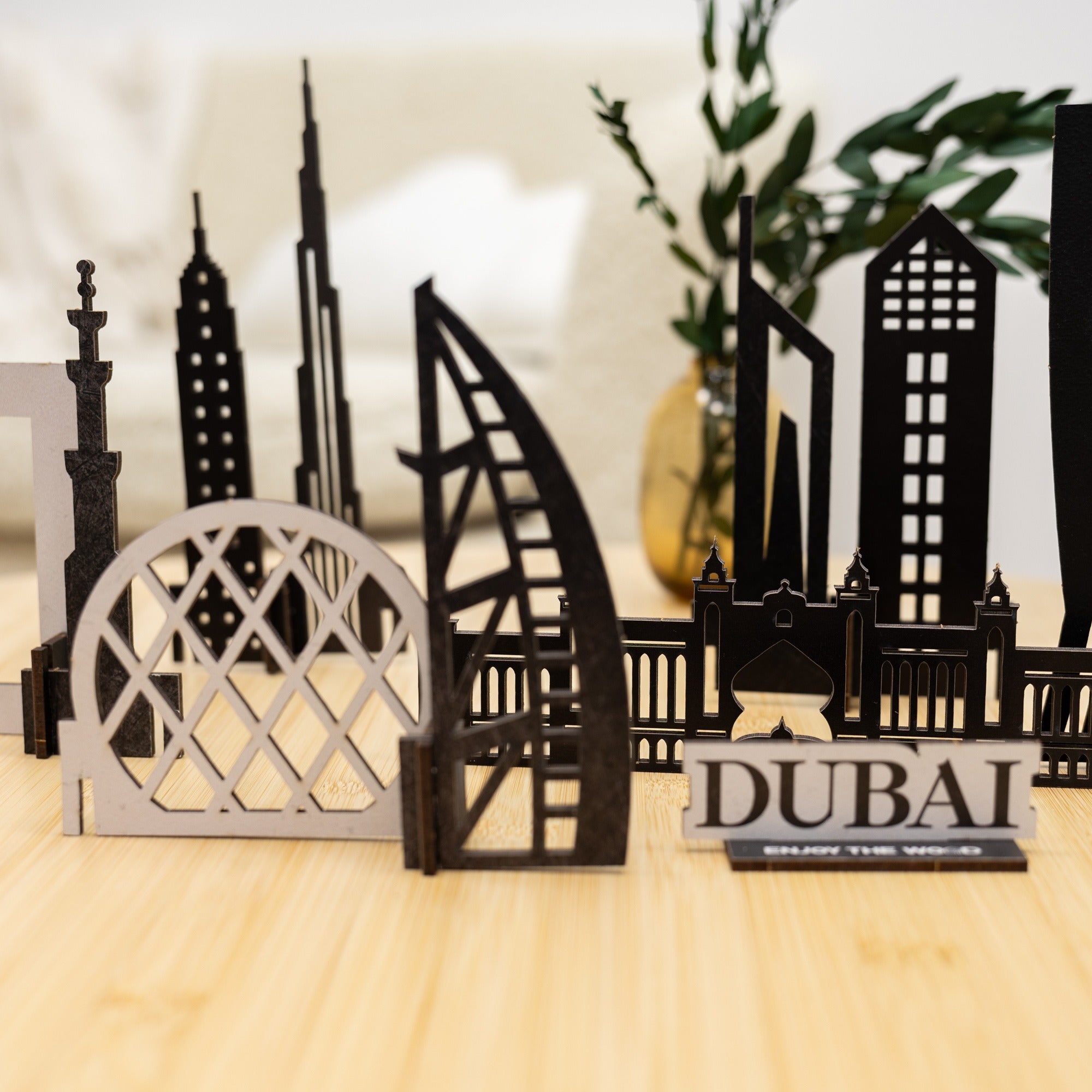 Dubai Skyline 3D Wooden Model Kit - Travel Memory Decor