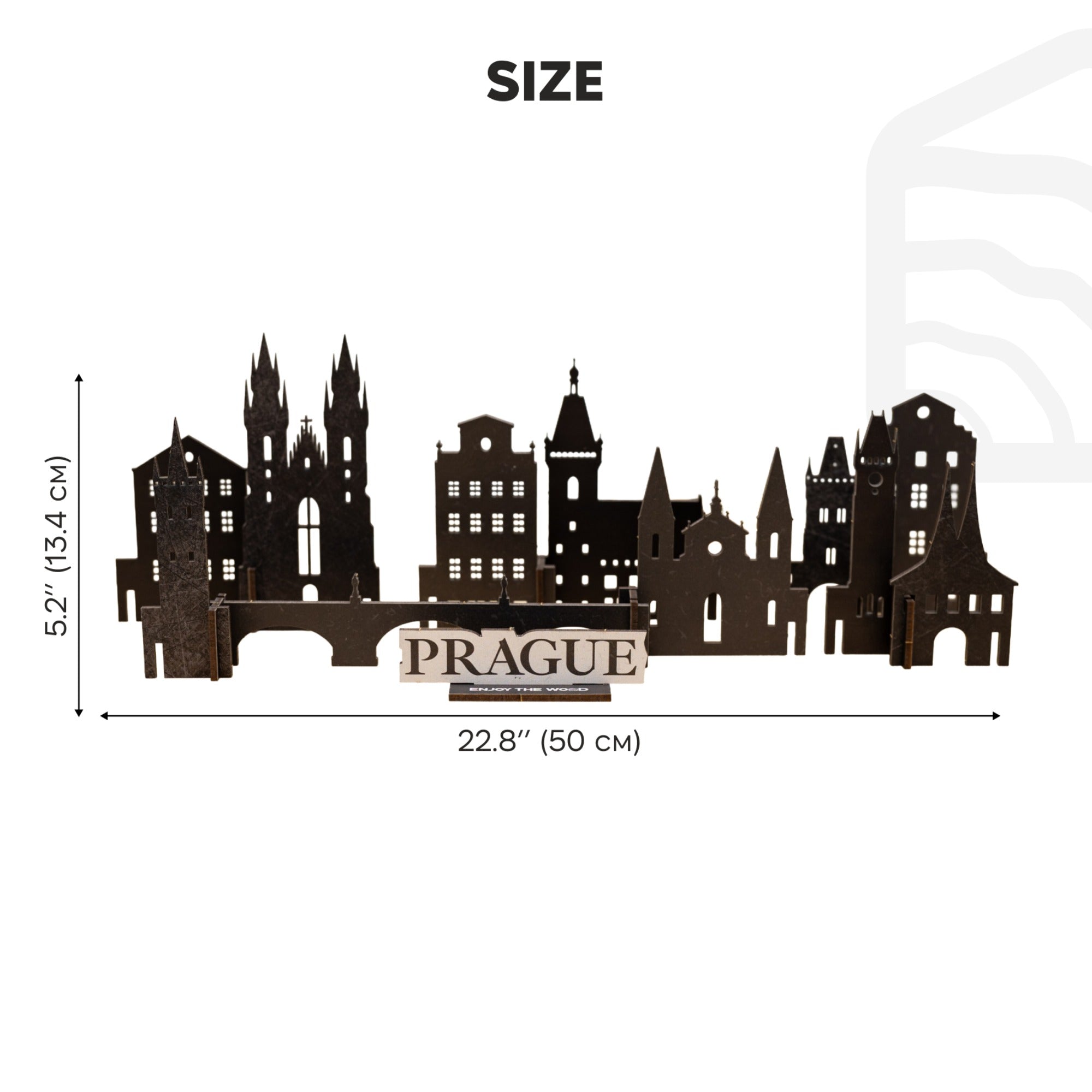 Prague Wooden City Skyline Model – Decorative Travel Keepsake