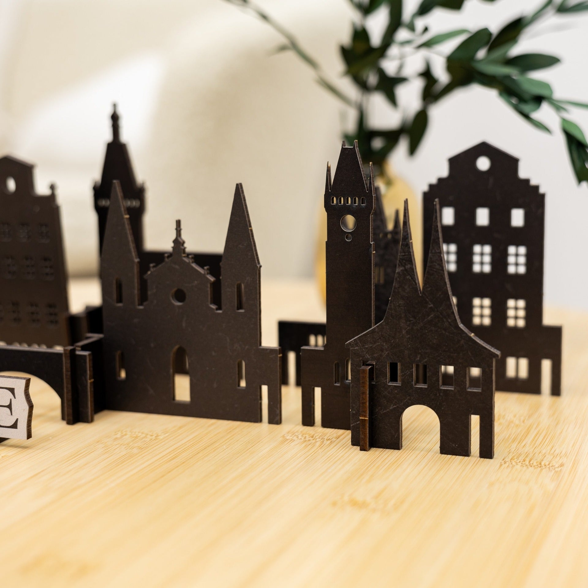 Prague Wooden City Skyline Model – Decorative Travel Keepsake