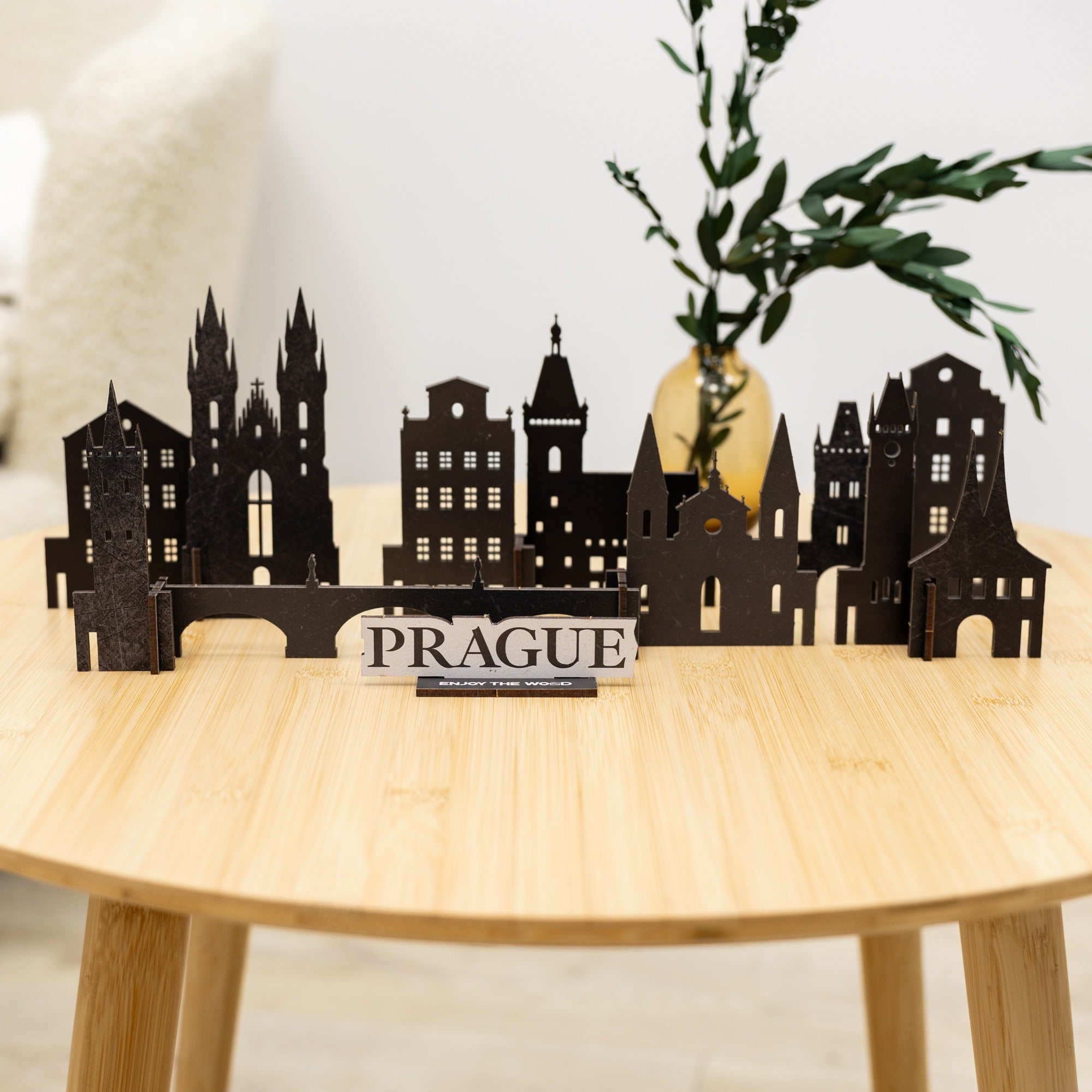 Prague Wooden City Skyline Model – Decorative Travel Keepsake