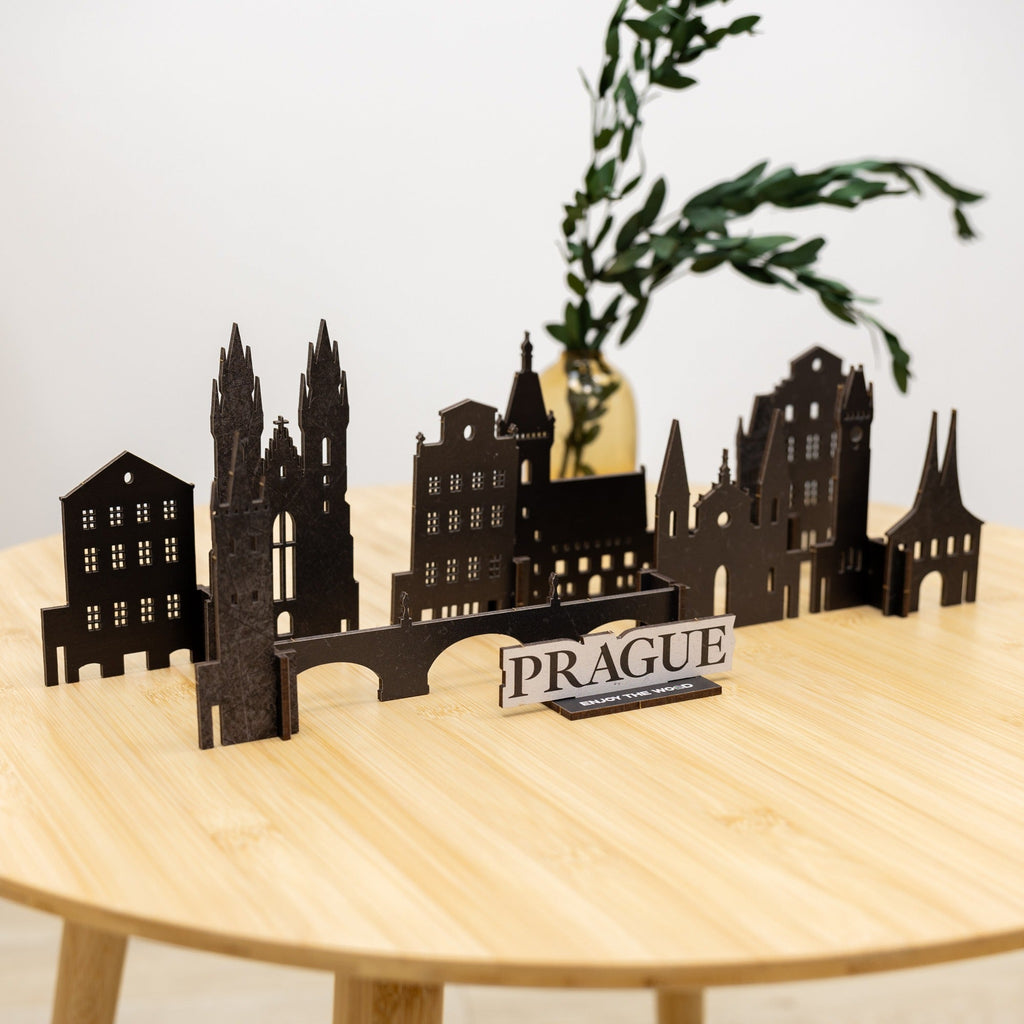 Prague Wooden City Skyline Model – Decorative Travel Keepsake