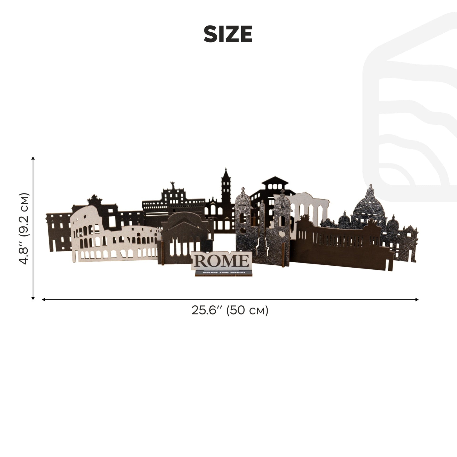 Wooden Rome City Skyline Decor Model – Travel Souvenir Gift