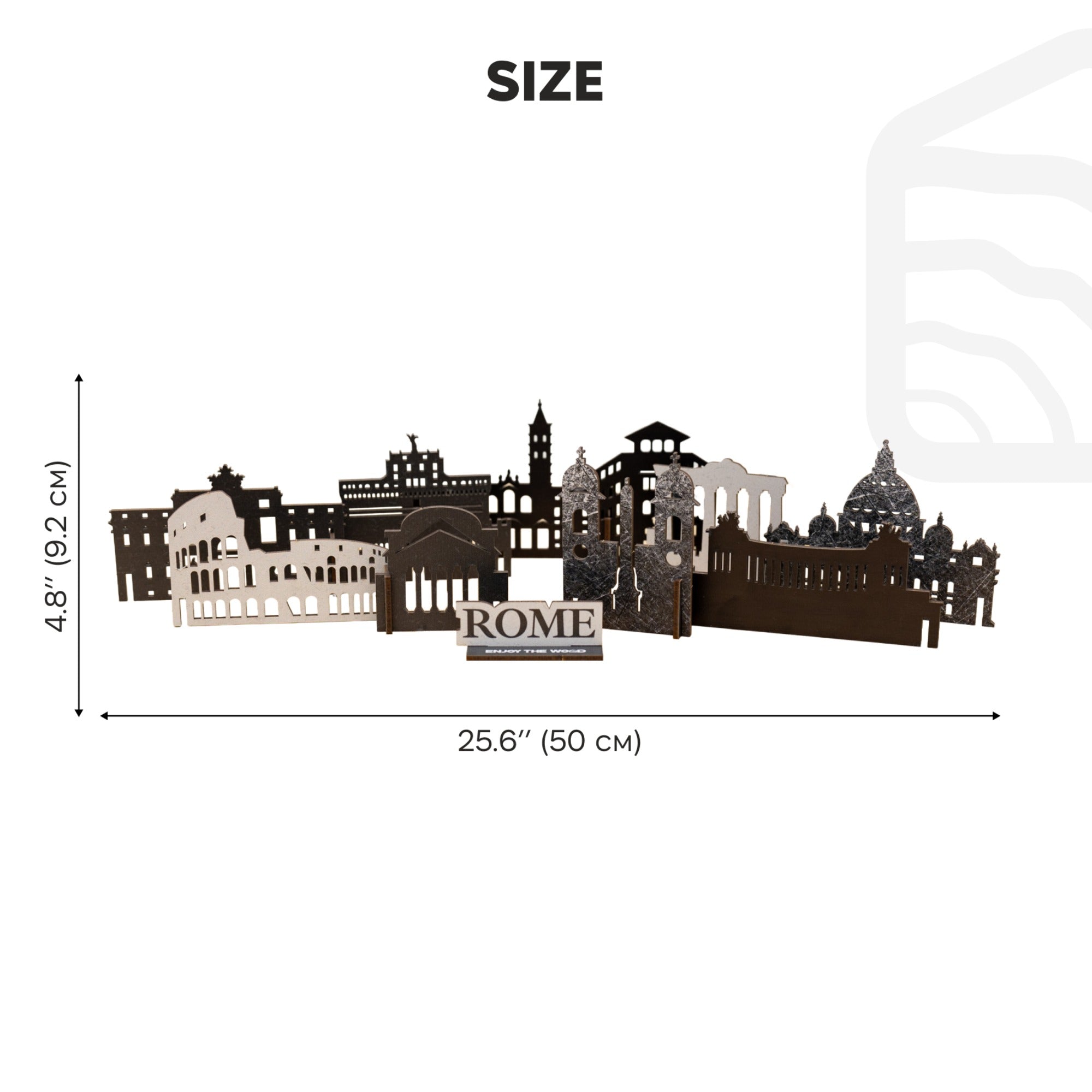 Wooden Rome City Skyline Decor Model – Travel Souvenir Gift