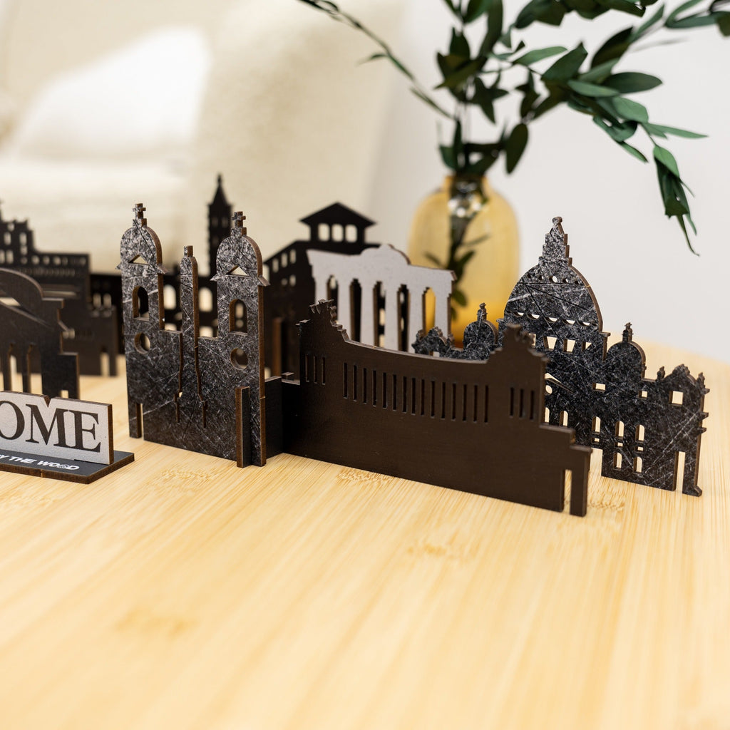 Wooden Rome City Skyline Decor Model – Travel Souvenir Gift