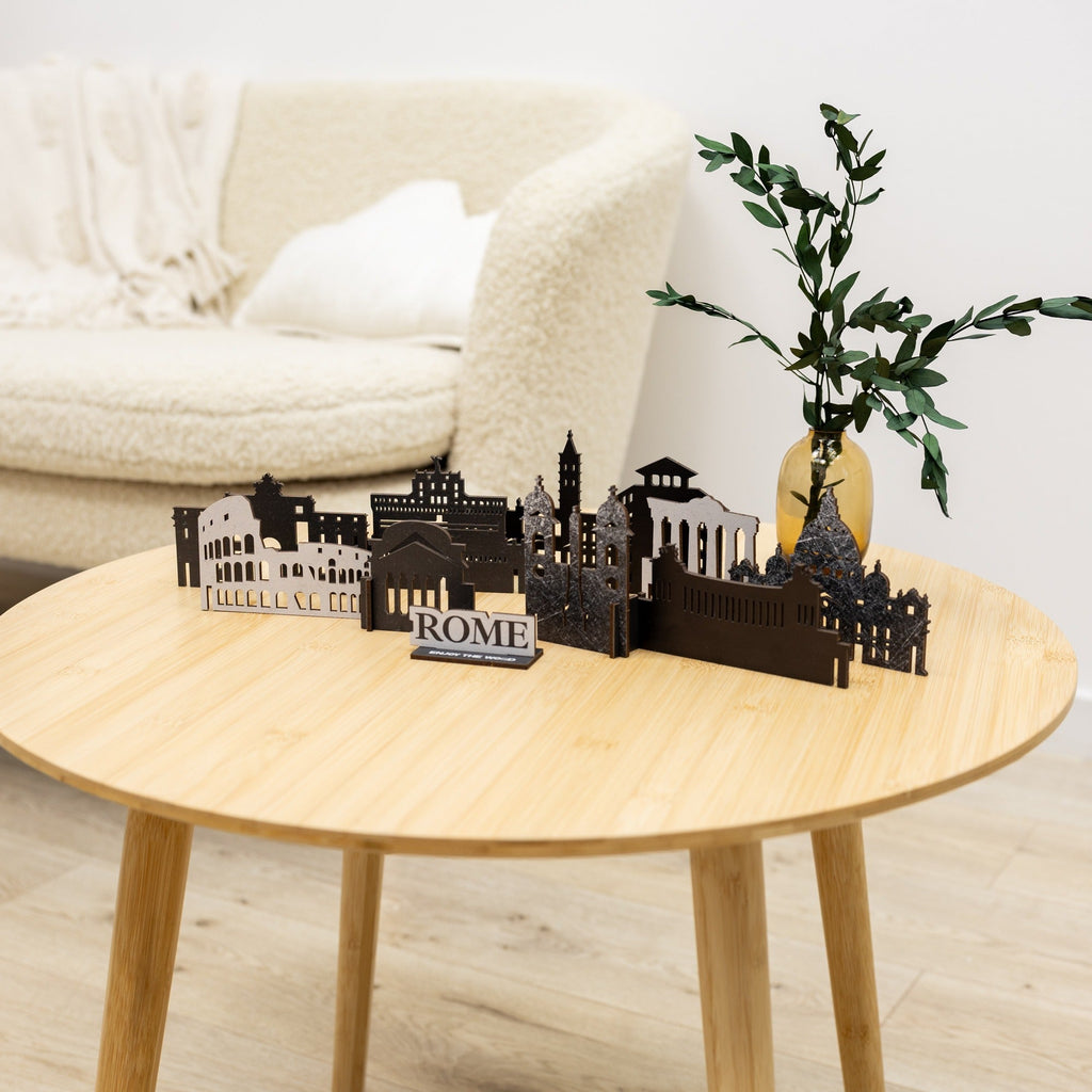 Wooden Rome City Skyline Decor Model – Travel Souvenir Gift