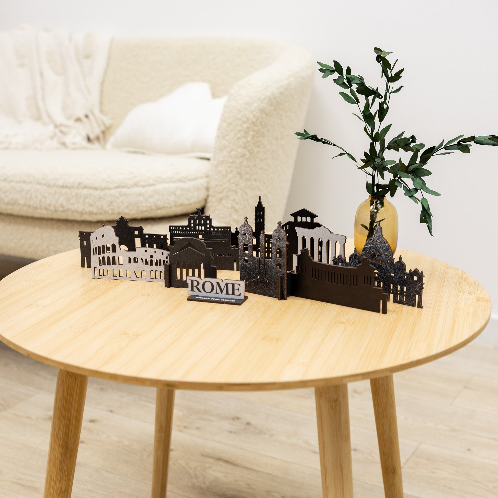 Wooden Rome City Skyline Decor Model – Travel Souvenir Gift