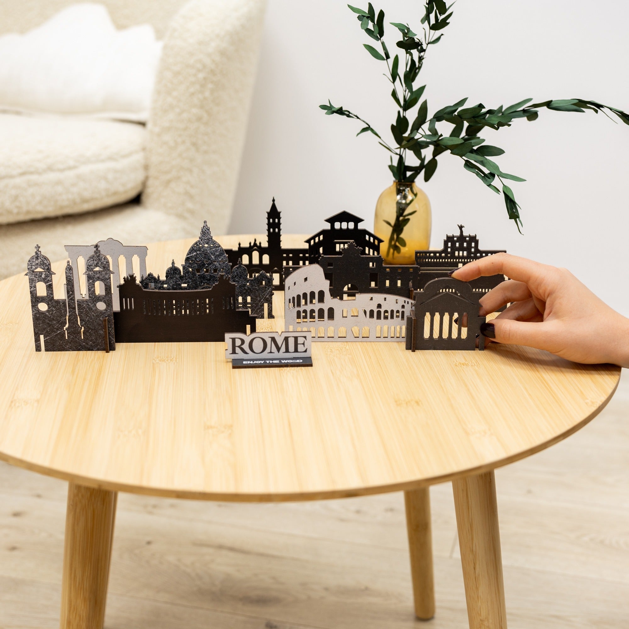 Wooden Rome City Skyline Decor Model – Travel Souvenir Gift