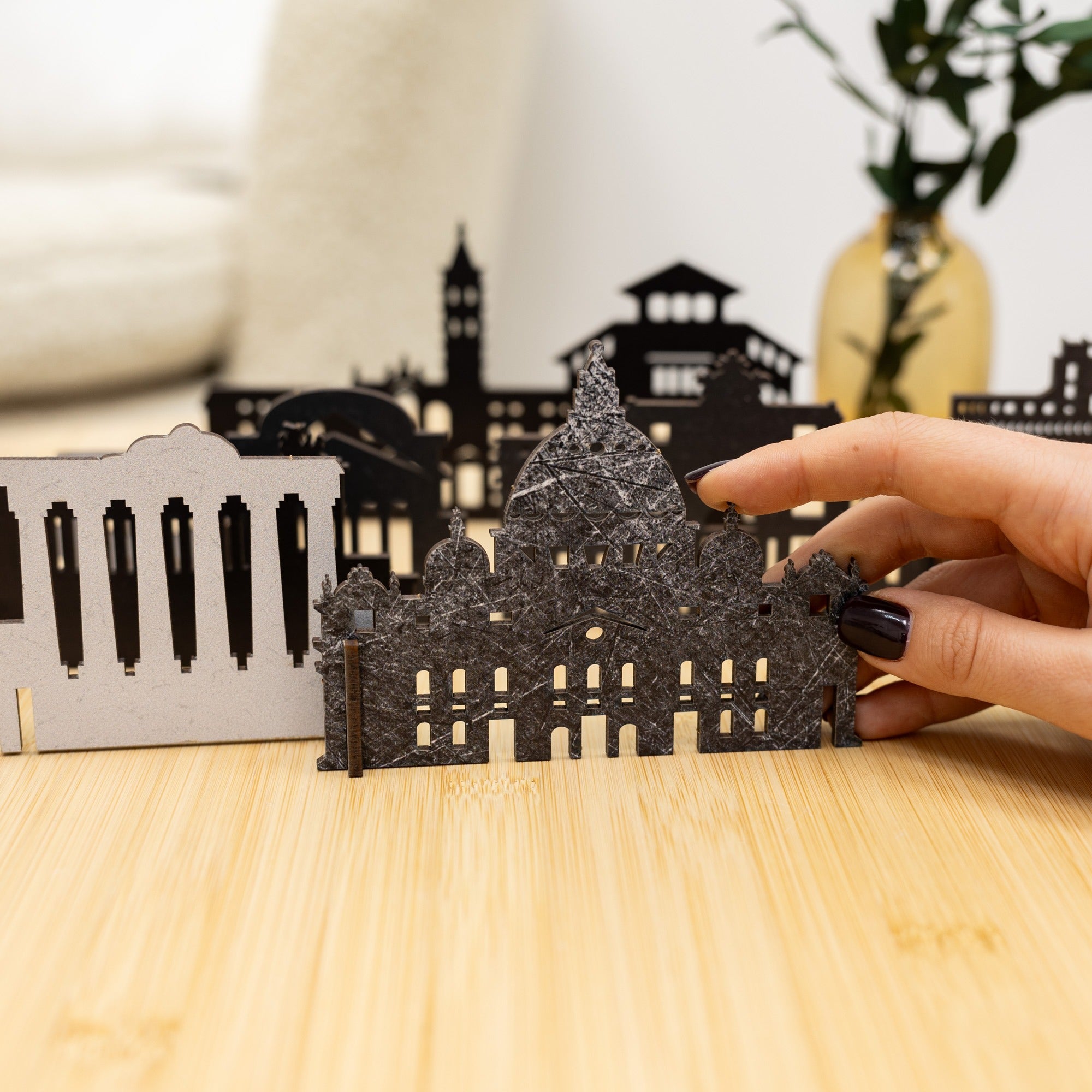 Wooden Rome City Skyline Decor Model – Travel Souvenir Gift
