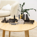 Handcrafted wooden Stockholm city map wall decor with a clean, Nordic aesthetic.