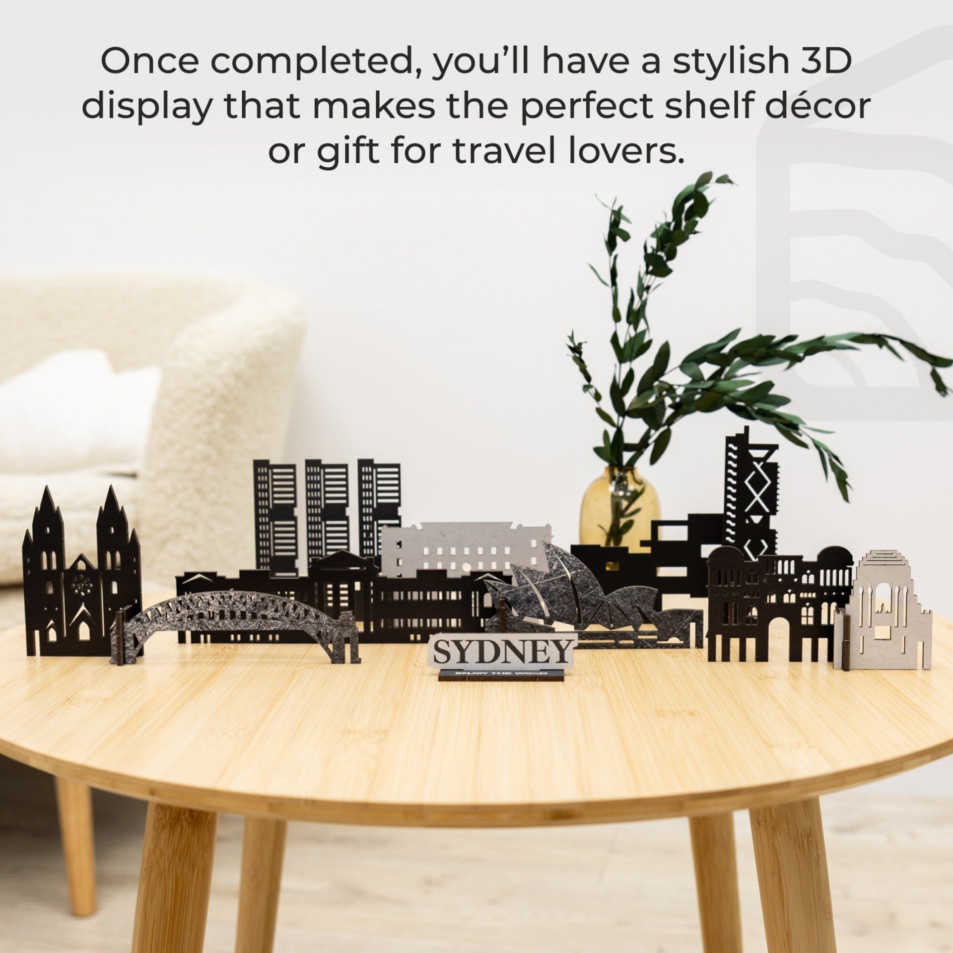 Wooden Sydney City Skyline Decor Model – 3D Travel Souvenir