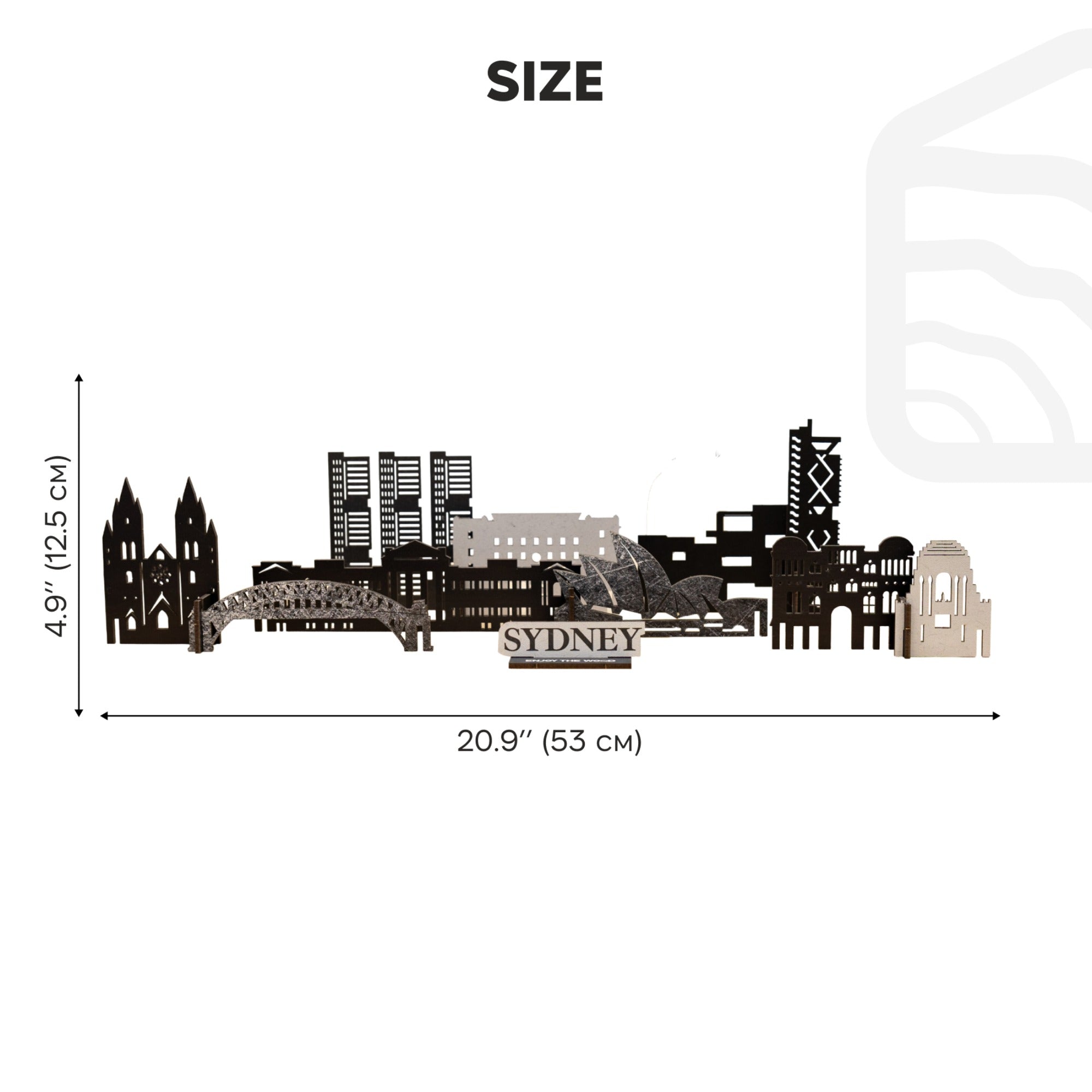 Wooden Sydney City Skyline Decor Model – 3D Travel Souvenir