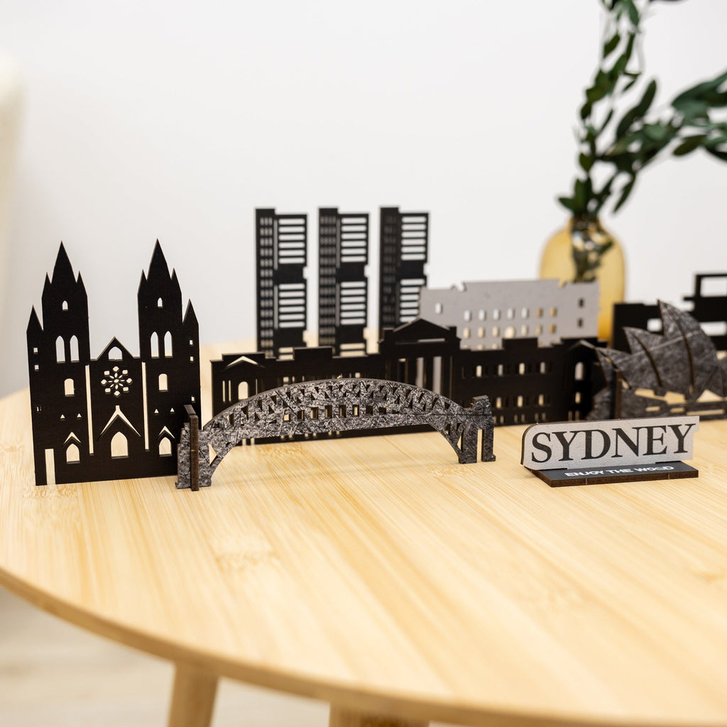 Wooden Sydney City Skyline Decor Model – 3D Travel Souvenir