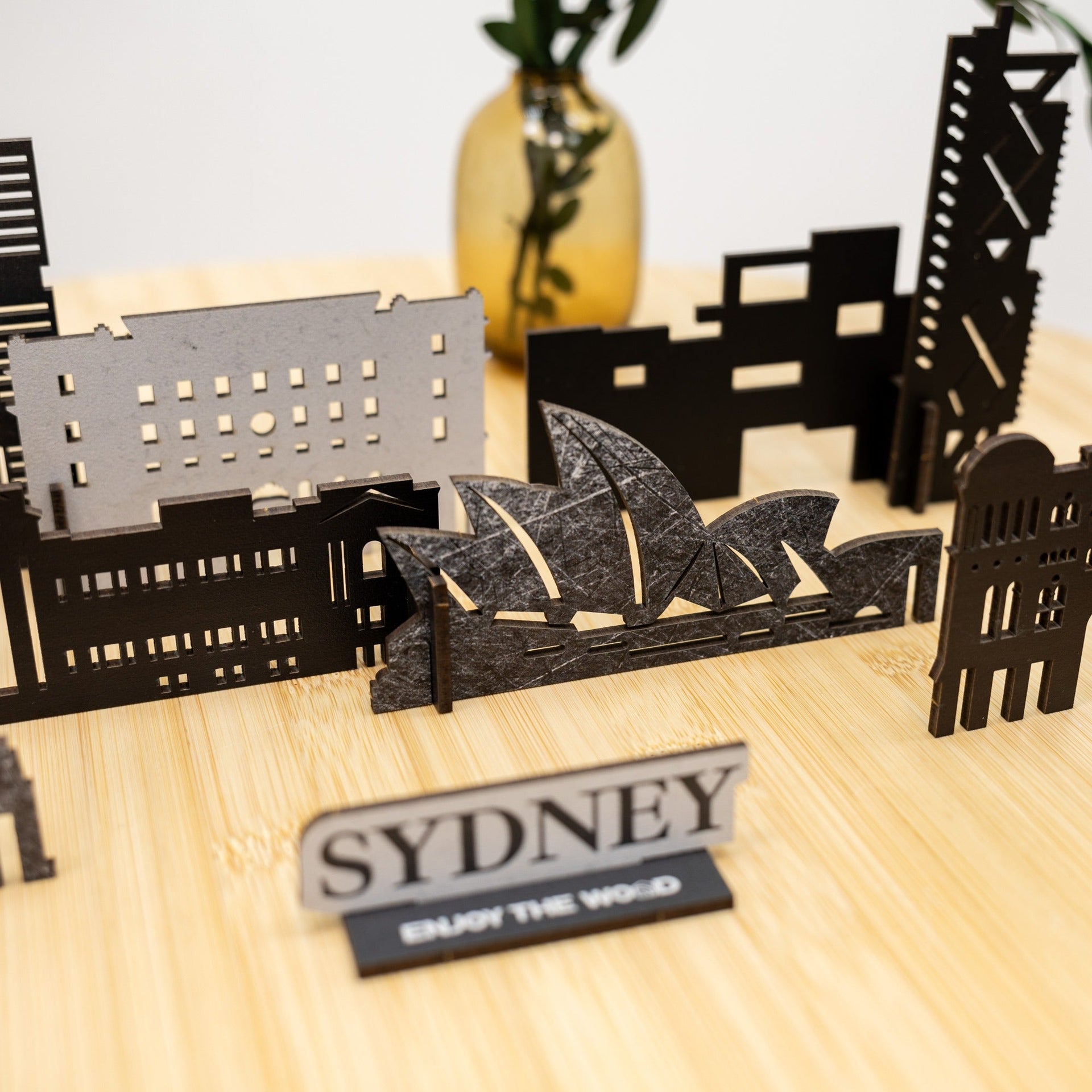 Wooden Sydney City Skyline Decor Model – 3D Travel Souvenir