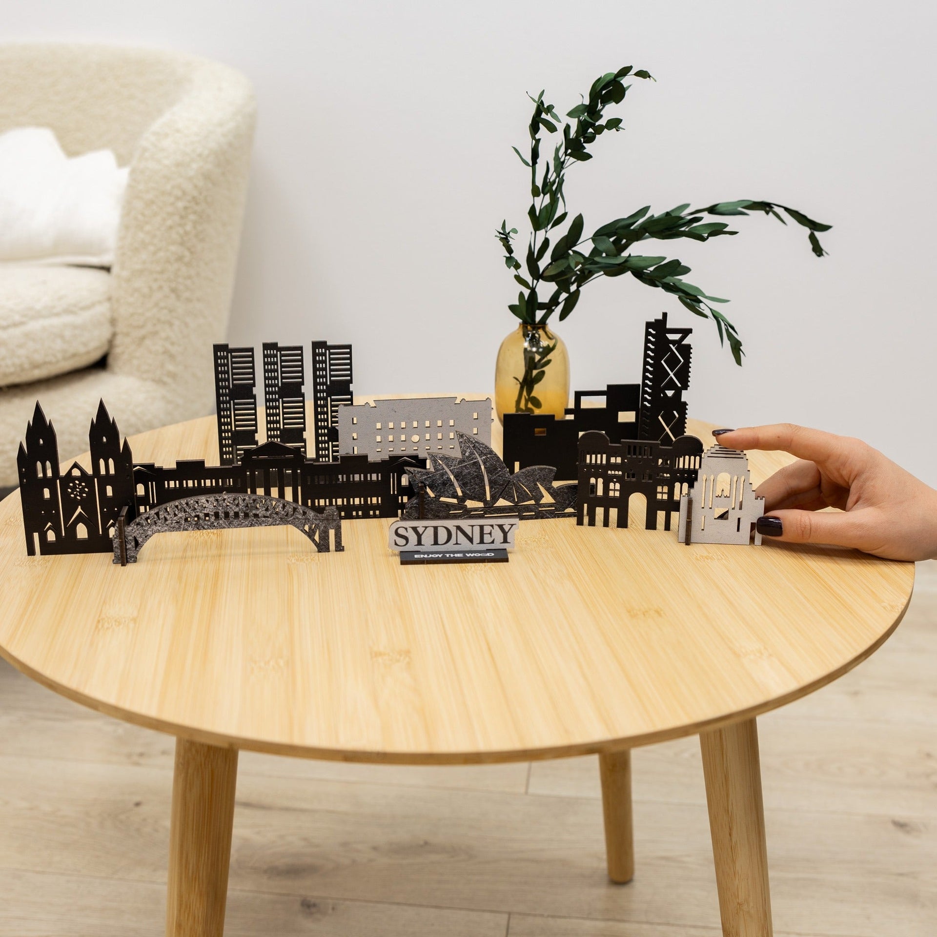 Wooden Sydney City Skyline Decor Model – 3D Travel Souvenir