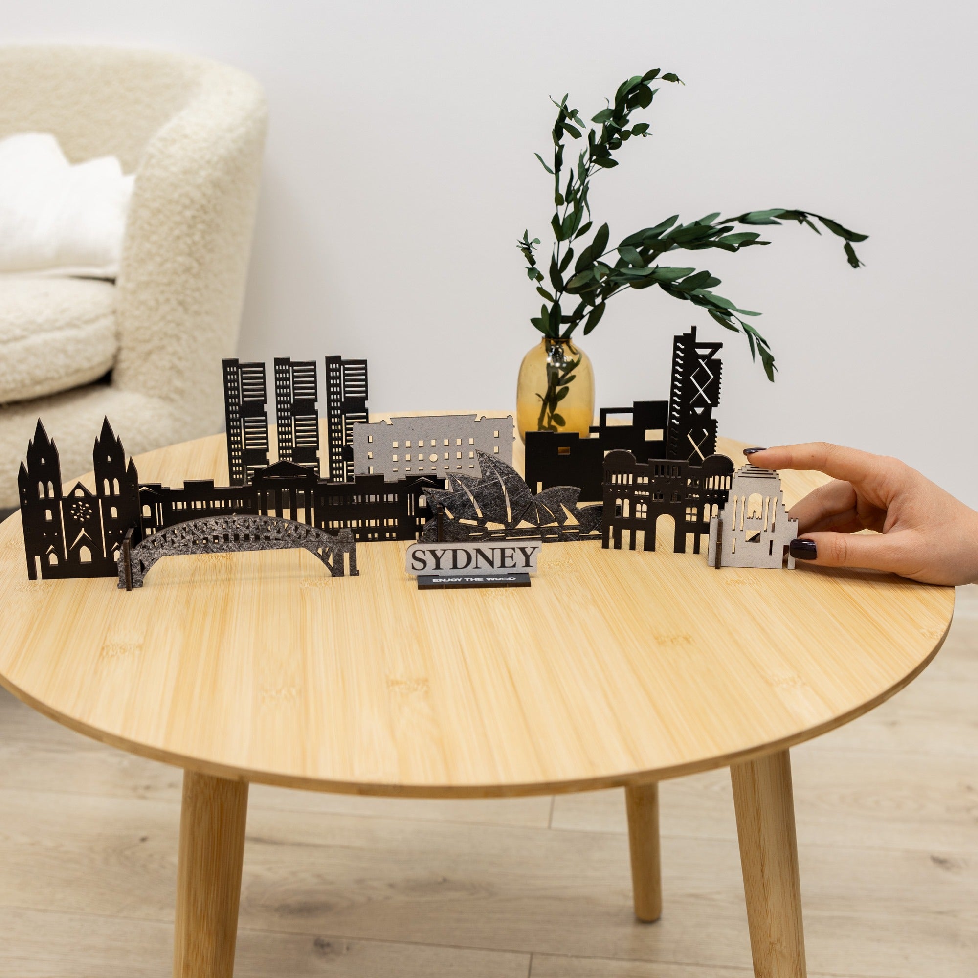 Wooden Sydney City Skyline Decor Model – 3D Travel Souvenir