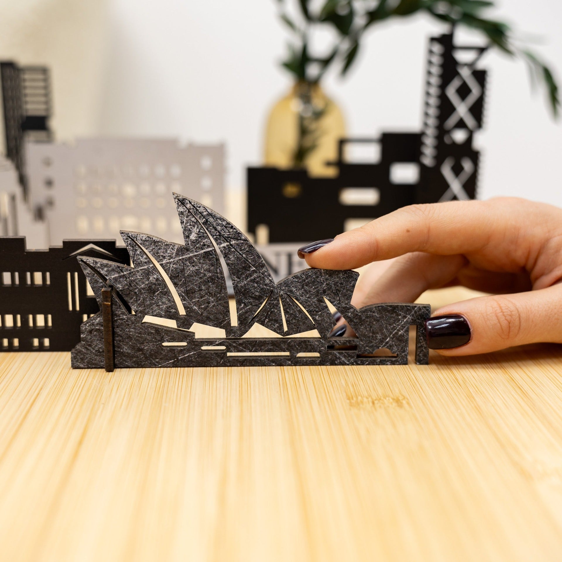 Wooden Sydney City Skyline Decor Model – 3D Travel Souvenir